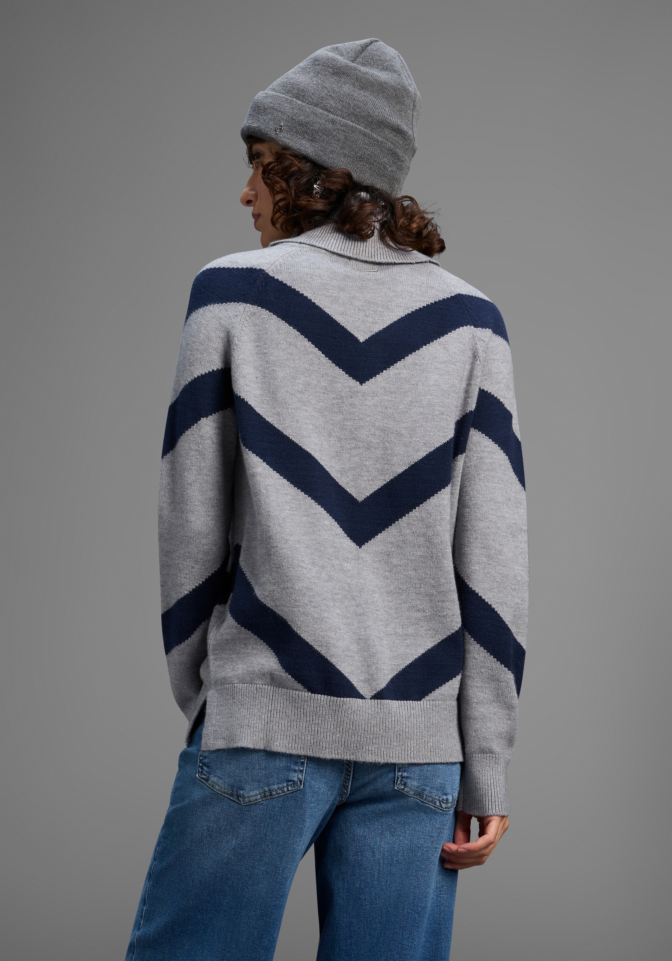 Laura Scott Rollkragenpullover, mit lässigem Streifenmuster - NEUE KOLLEKTION