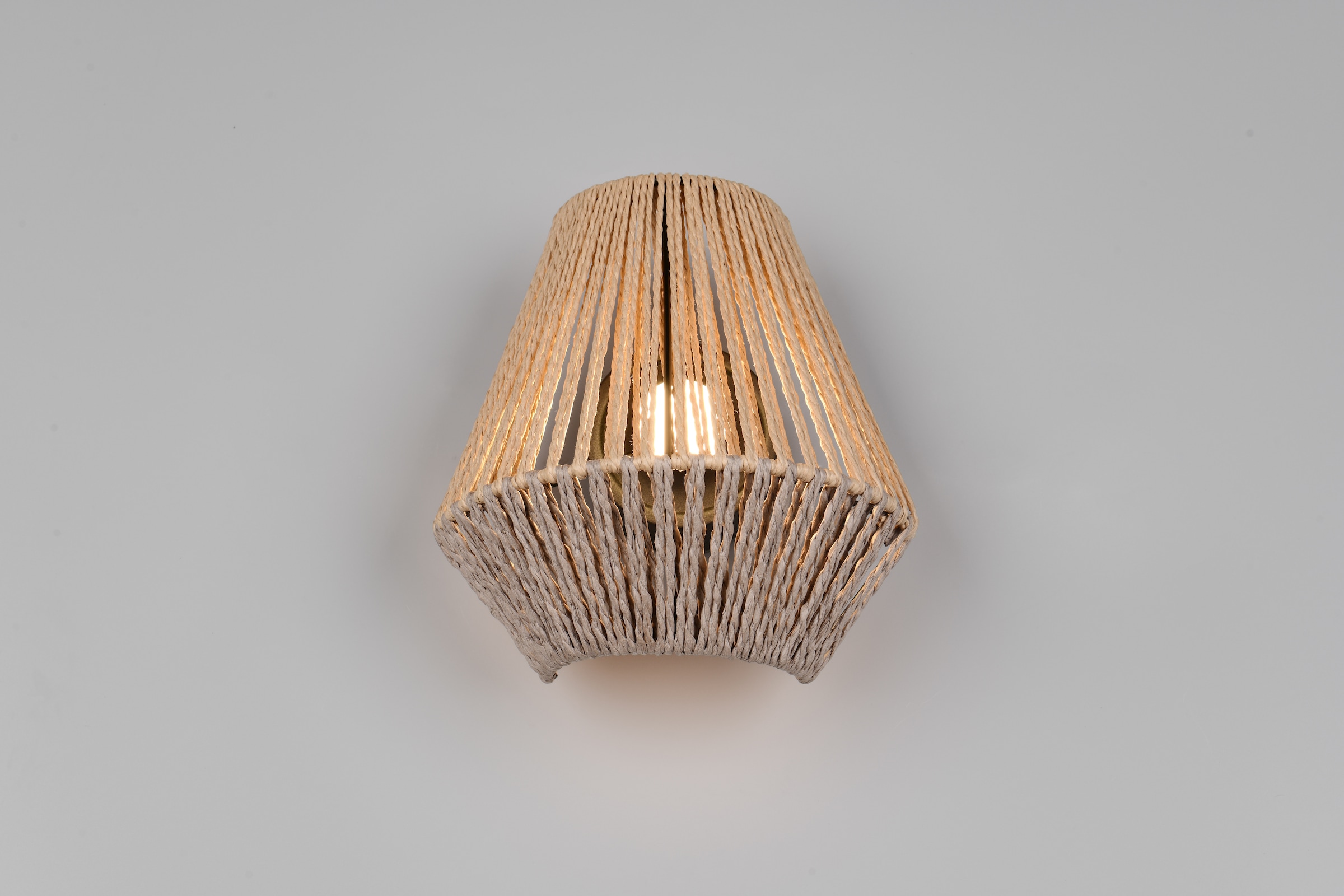 REALITY Leuchten LED Wandleuchte »LIRA, Akku Wandlampe, USB Ladeanschluss, 1,5W 140 Lumen 3000K warmweiß«, 1 flammig, Leuchtmittel LED-Board | LED fest integriert, Lampenschirm aus Papiergarn, Touchdimmer, max 8h Akkulaufzeit