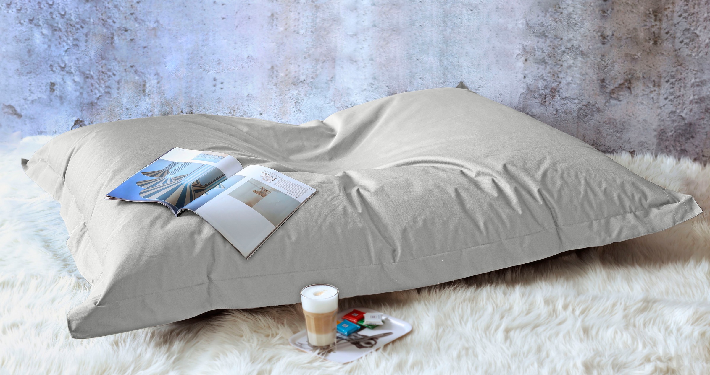 KINZLER Sitzsack »XXL Outdoorfähig« 1 Stk. tlg. Uni Farben, Outdoor geeignet, ideal im Wohnzimmer & Kinderzimmer grau Bezug: 100% Polyester