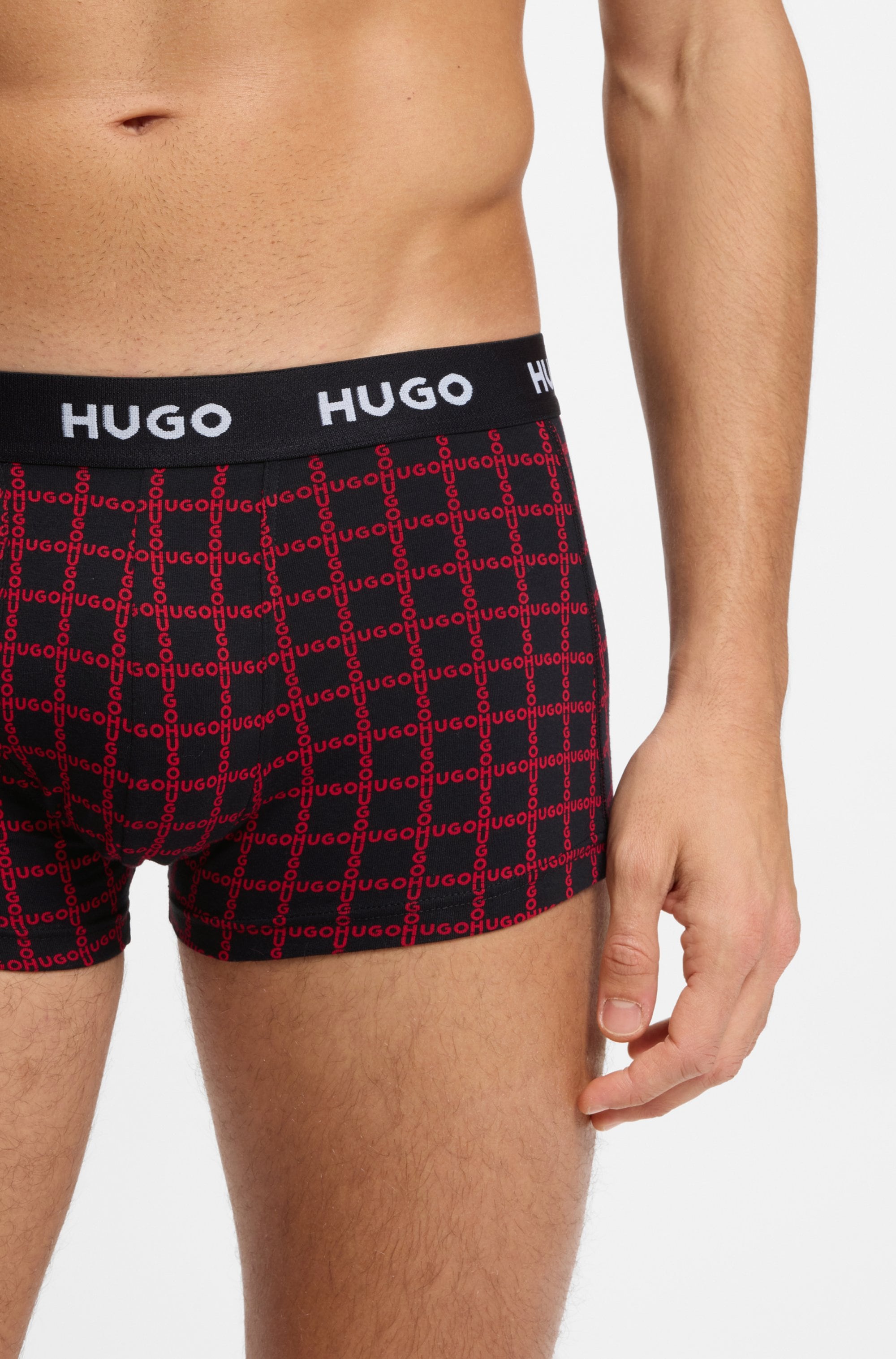 HUGO Underwear Trunk »TRUNK TRIPLET DESIGN« Packung, 3 Stk. mit Logobund