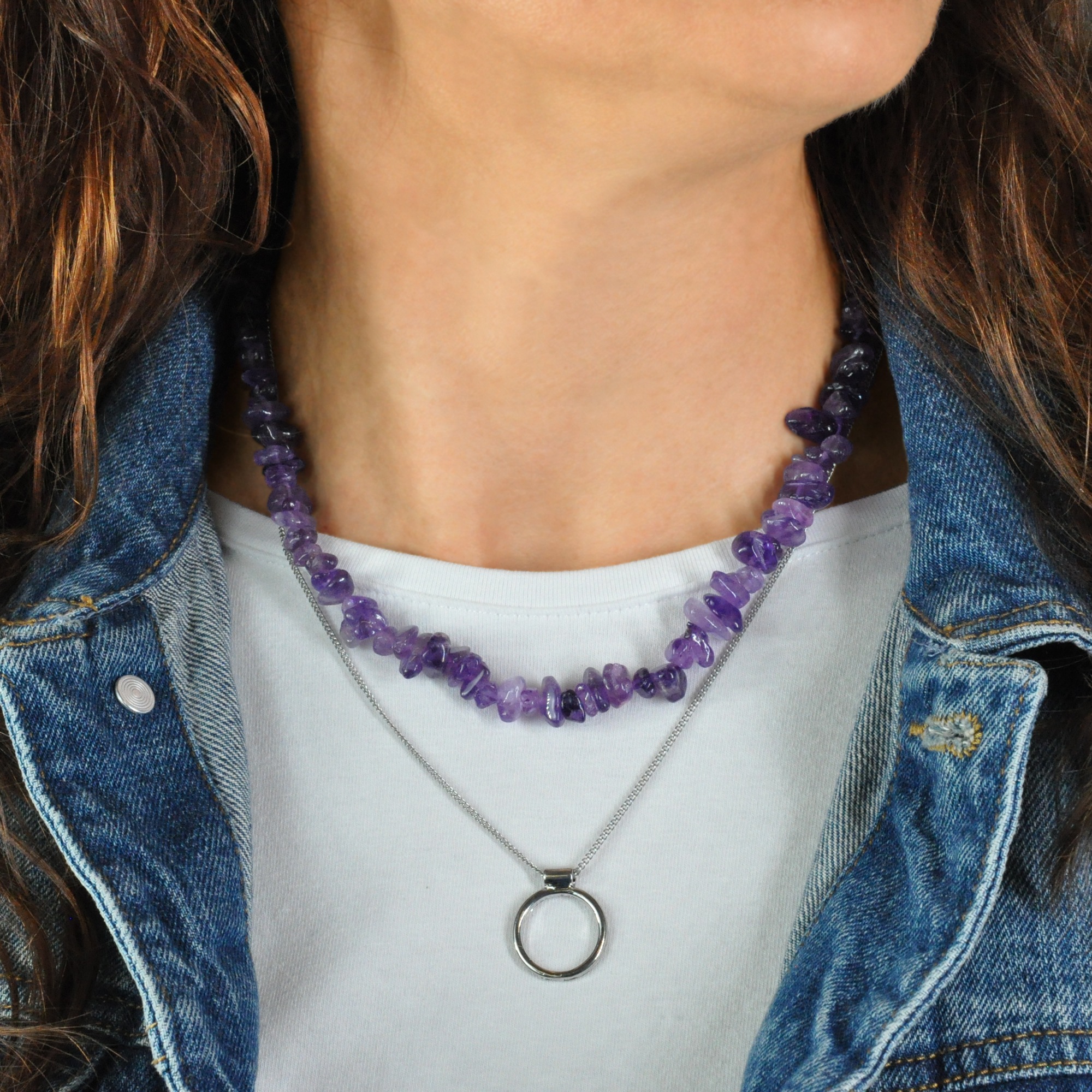 Steuer Kette mit Anhänger »Set Amethyst-Splitterkette und Kette mit Anhänger«