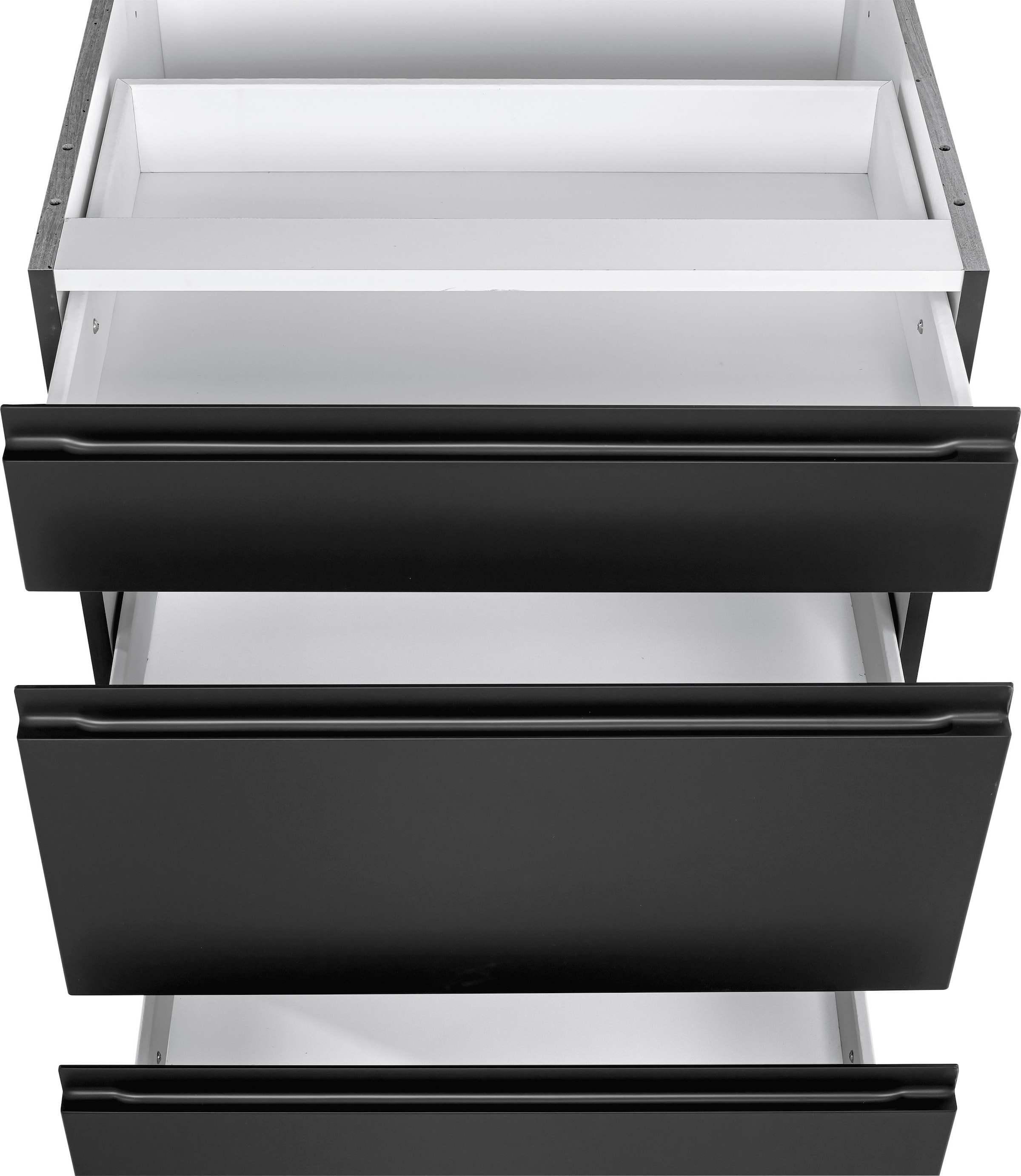 KOCHSTATION Unterschrank »KS-Bruneck« >>Bruneck<< 60 cm breit, für viel Stauraum, hochwertige MDF-Fronten