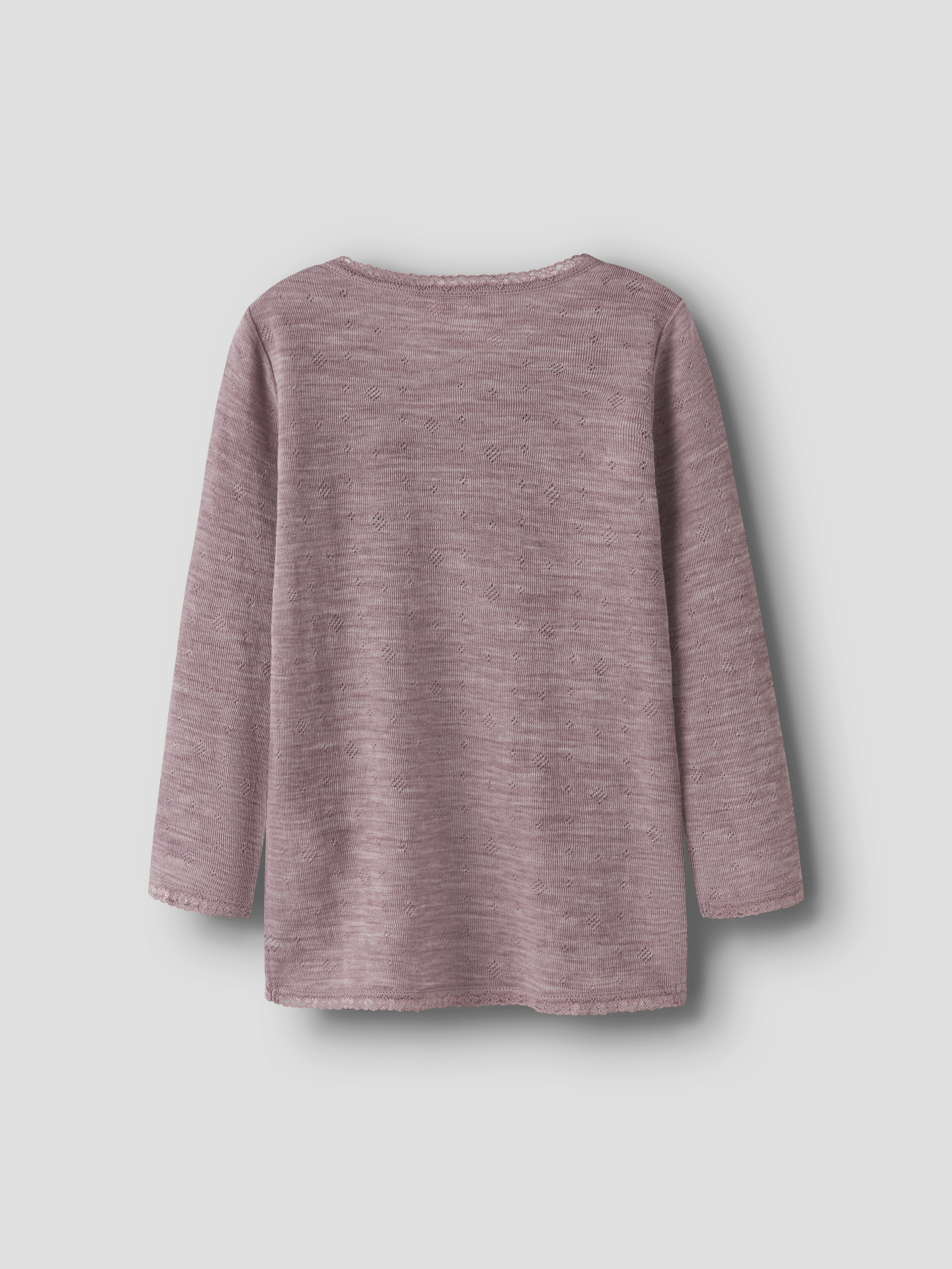 Name It Langarmshirt »NMFWANG WOOL NEEDLE LS TOP SOLID NOOS« aus reiner Merinowolle