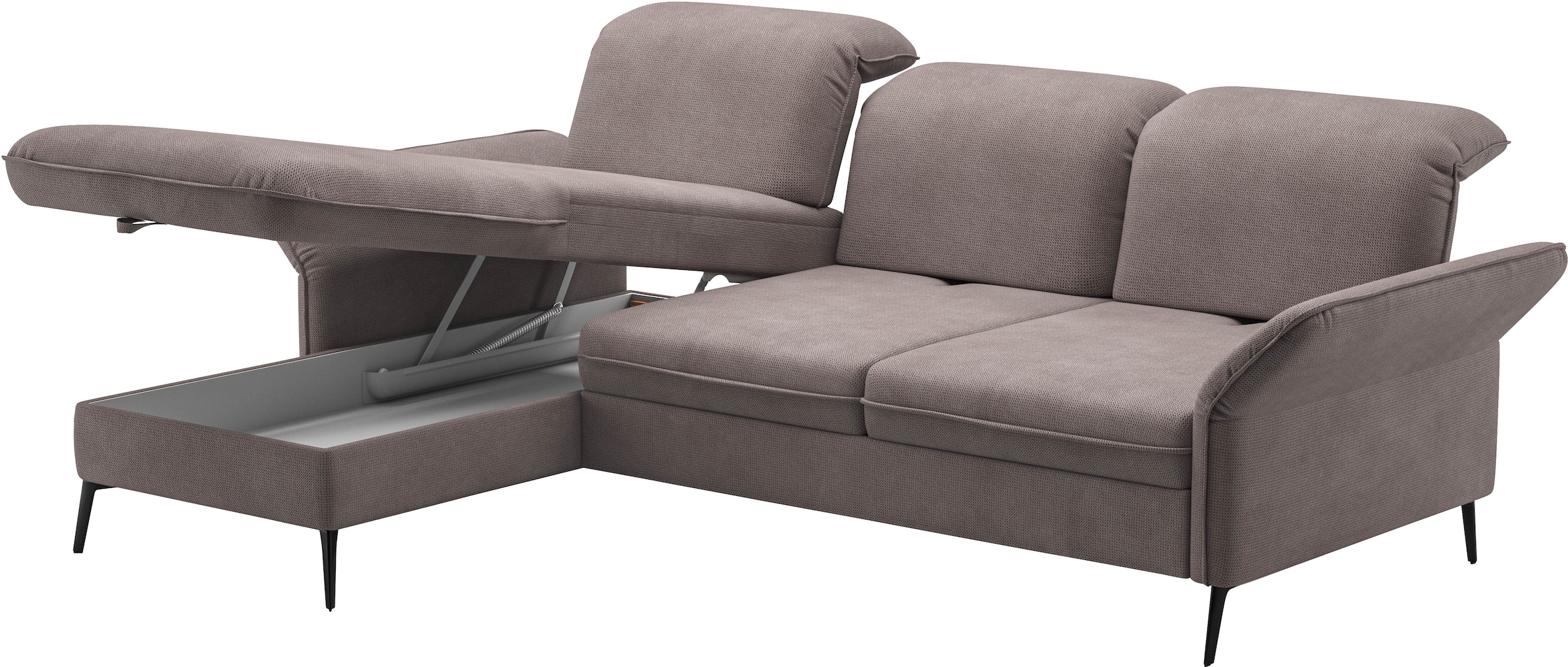 sit&more Ecksofa »Emely«, mit Sitztiefenverstellung optional mit Bettfunktion und Bettkasten