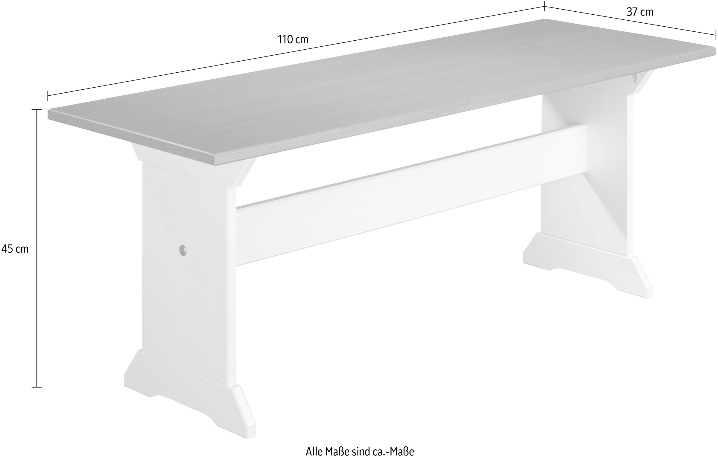 Inter Link Sitzbank »Westerland« 1 Stk. tlg. Kiefer Massiv, Landhaus, BxTxH: ca. 110 x 37 x 45 cm