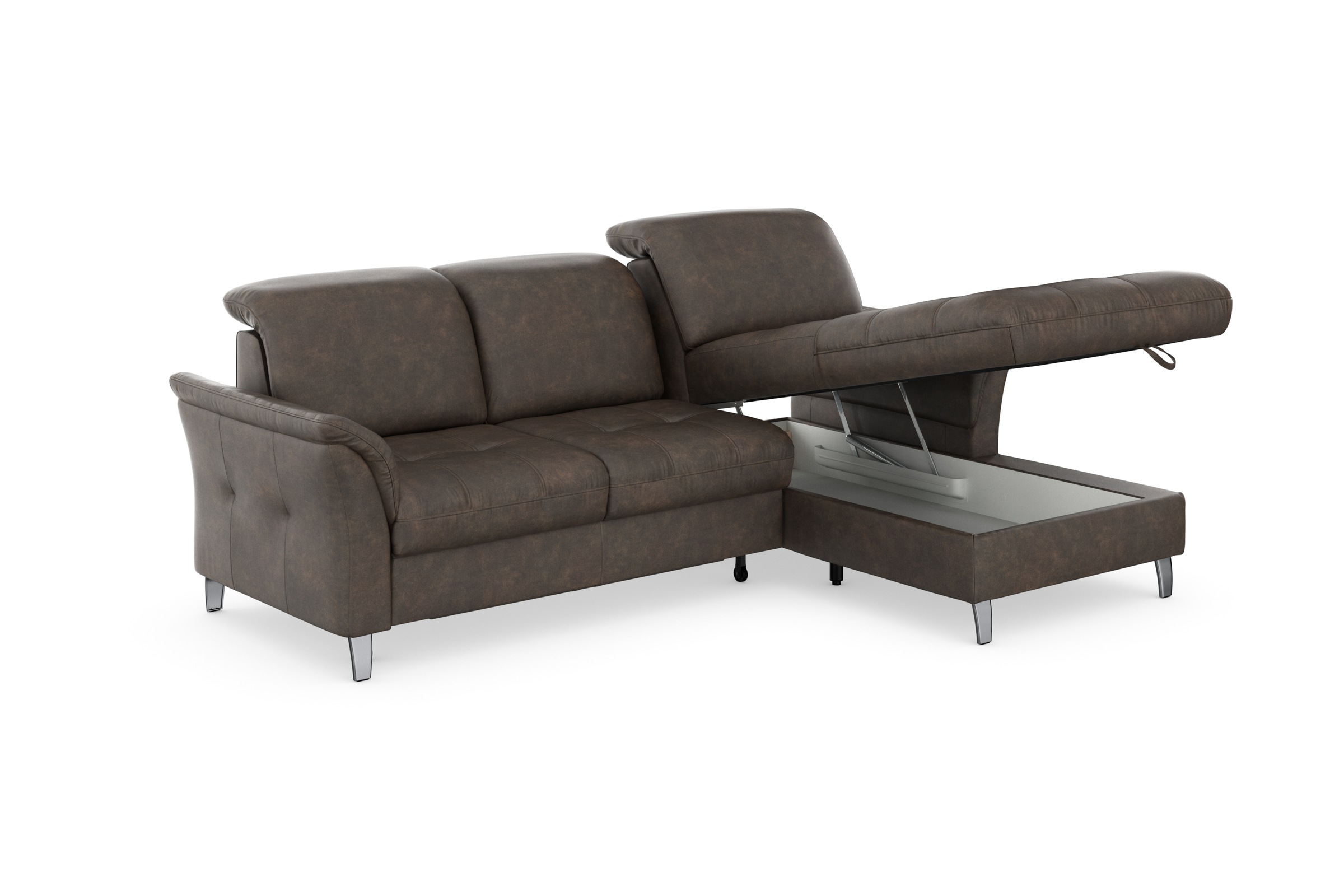 sit&more Ecksofa »Maggiore L-Form«, wahlweise mit Kopfteilverstellung, Bettfunktion und Bettkasten