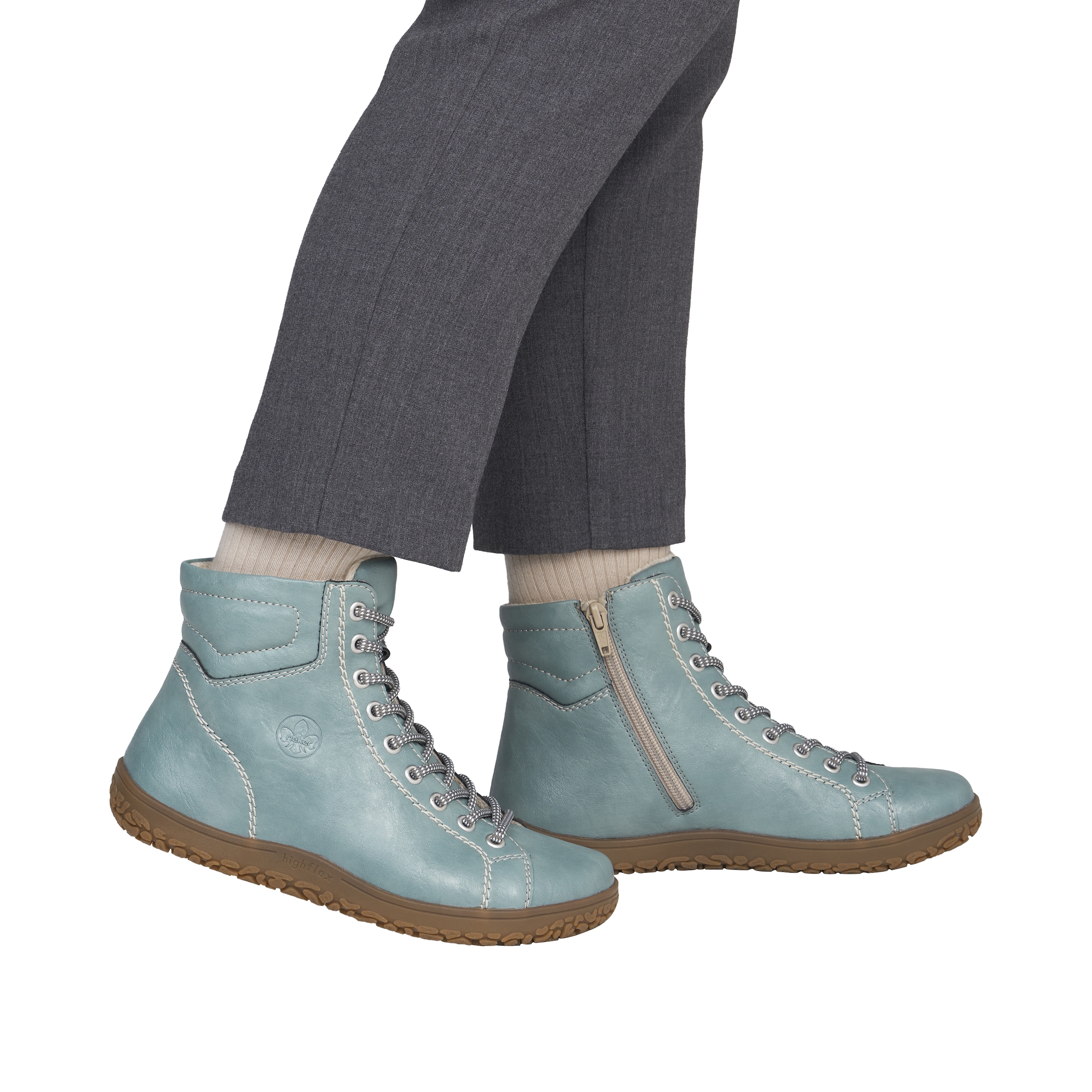 Rieker Schnürboots  Herbstboots, Stiefelette mit modischen Konstrastnähten