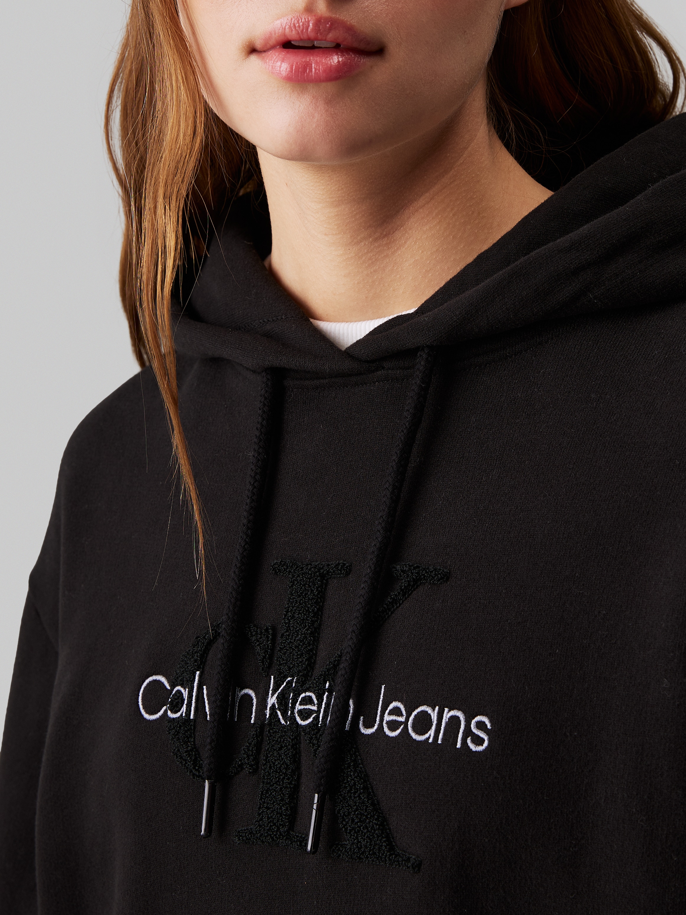 Calvin Klein Jeans Sweatkleid »CHENILLE MONOLOGO HOODIE DRESS«, mit Logostickerei
