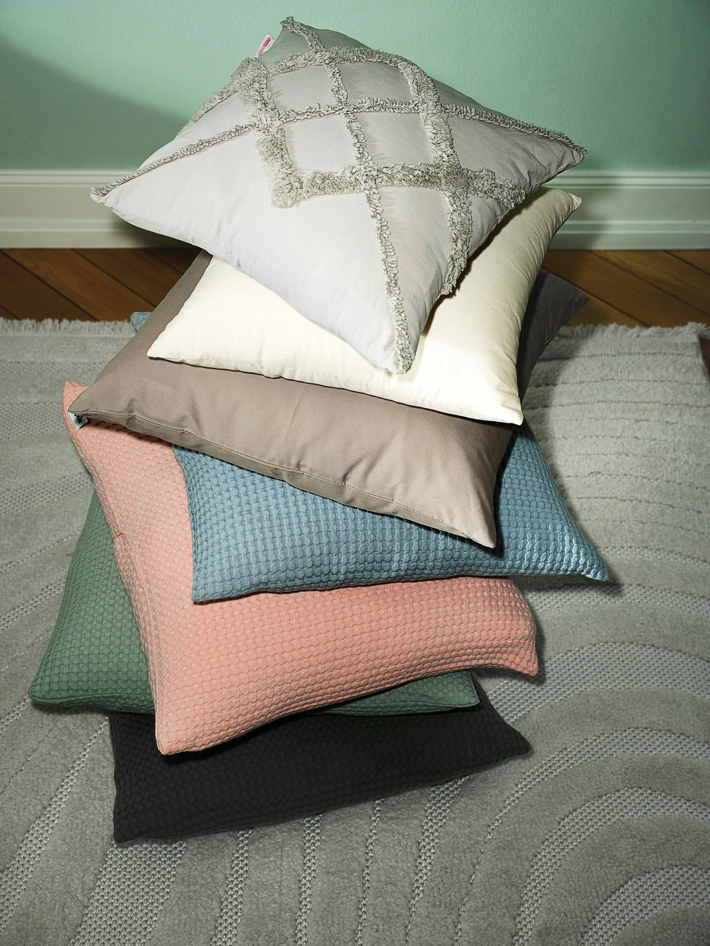 OTTO home Teppich »Samelia mit Fransen, Wellendesign, Balkon, Camping« rechteckig 6 mm Höhe Hoch-Tief-Struktur, In- und Outdoor geeignet für Küche oder Esszimmer