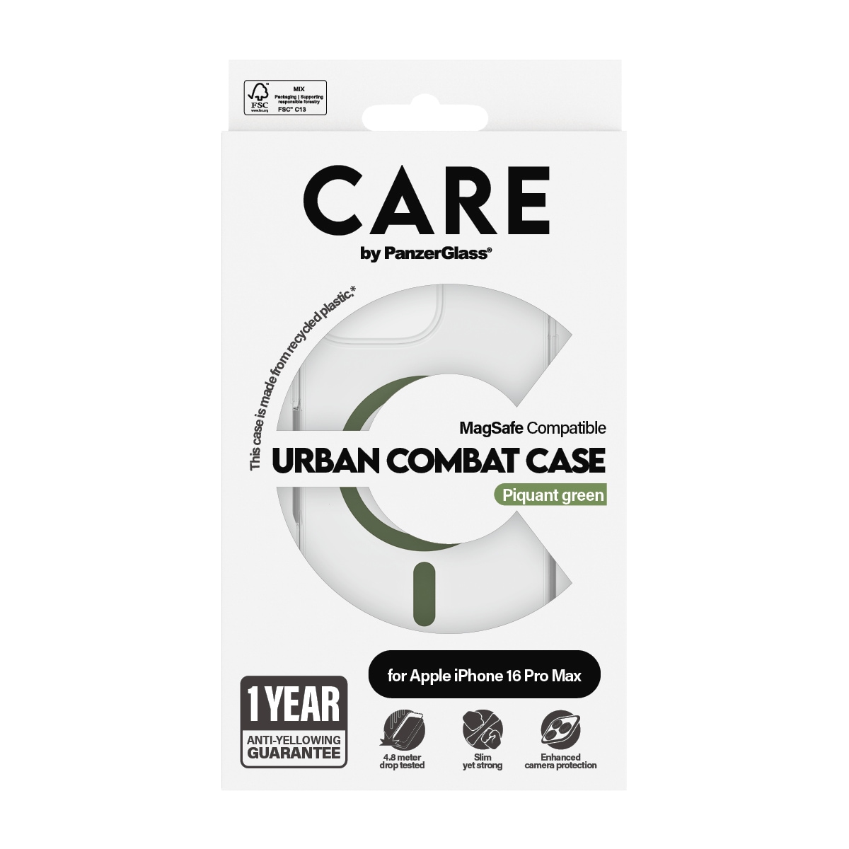 CARE by PanzerGlass Handyhülle »Urban Combat Case für Apple iPhone 16 Pro Max«, Backcover, Schutzhülle, Handyschutzhülle, Case, Schutzcase, stoßfest