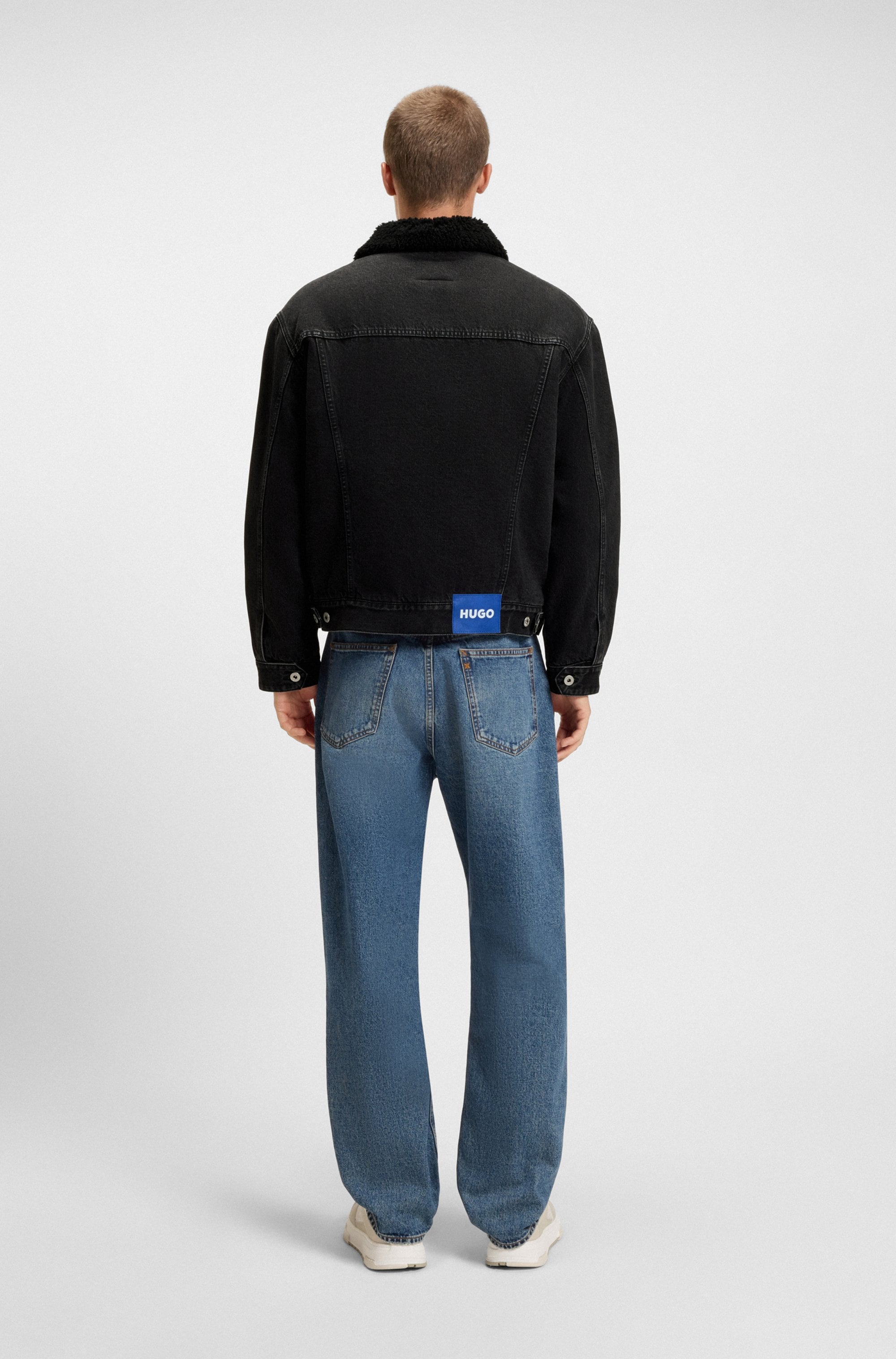HUGO Blue Jeansjacke »Dex«, warm gefüttert, regular fit, stone washed