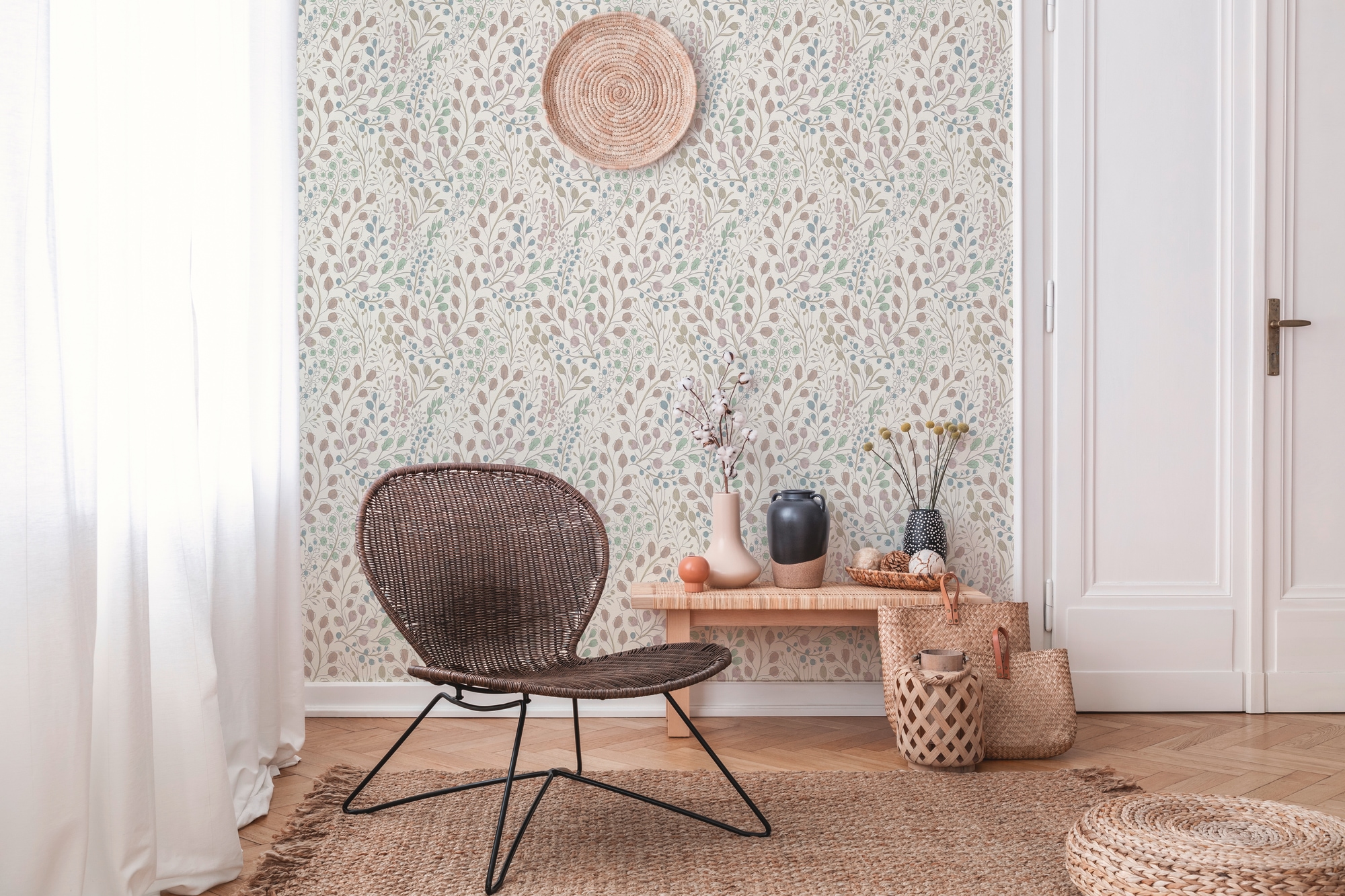 A.S. Création Vliestapete »Attractive 2 Tapete mit Blümchen«, matt-gemustert-neutral, Floral Blumentapete blümchen leicht strukturiert Design Kinderzimmer