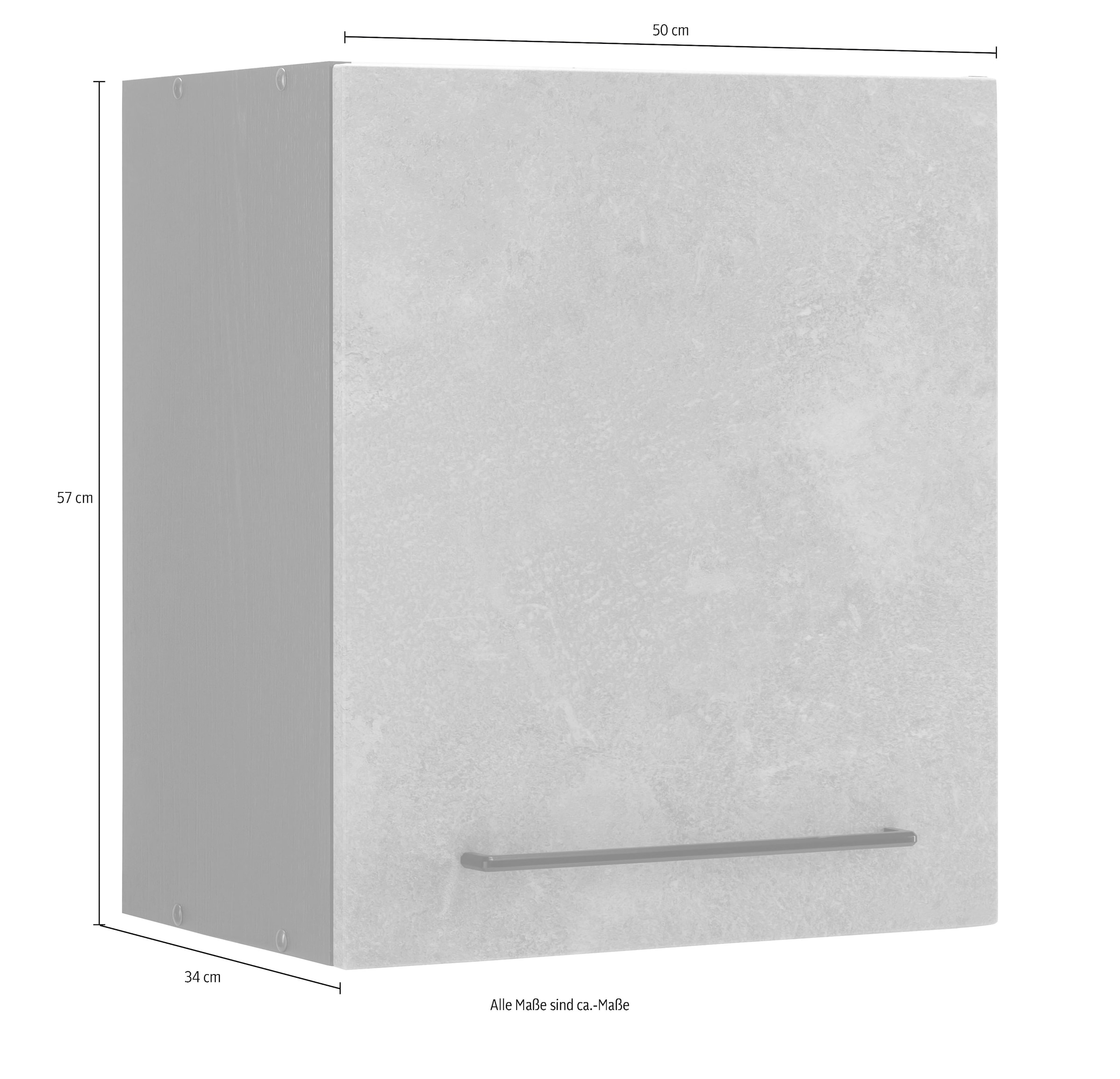 KOCHSTATION Hängeschrank »KS-Tulsa«, 50 cm breit, 57 cm hoch, 1 Tür, schwarzer Metallgriff, MDF Front