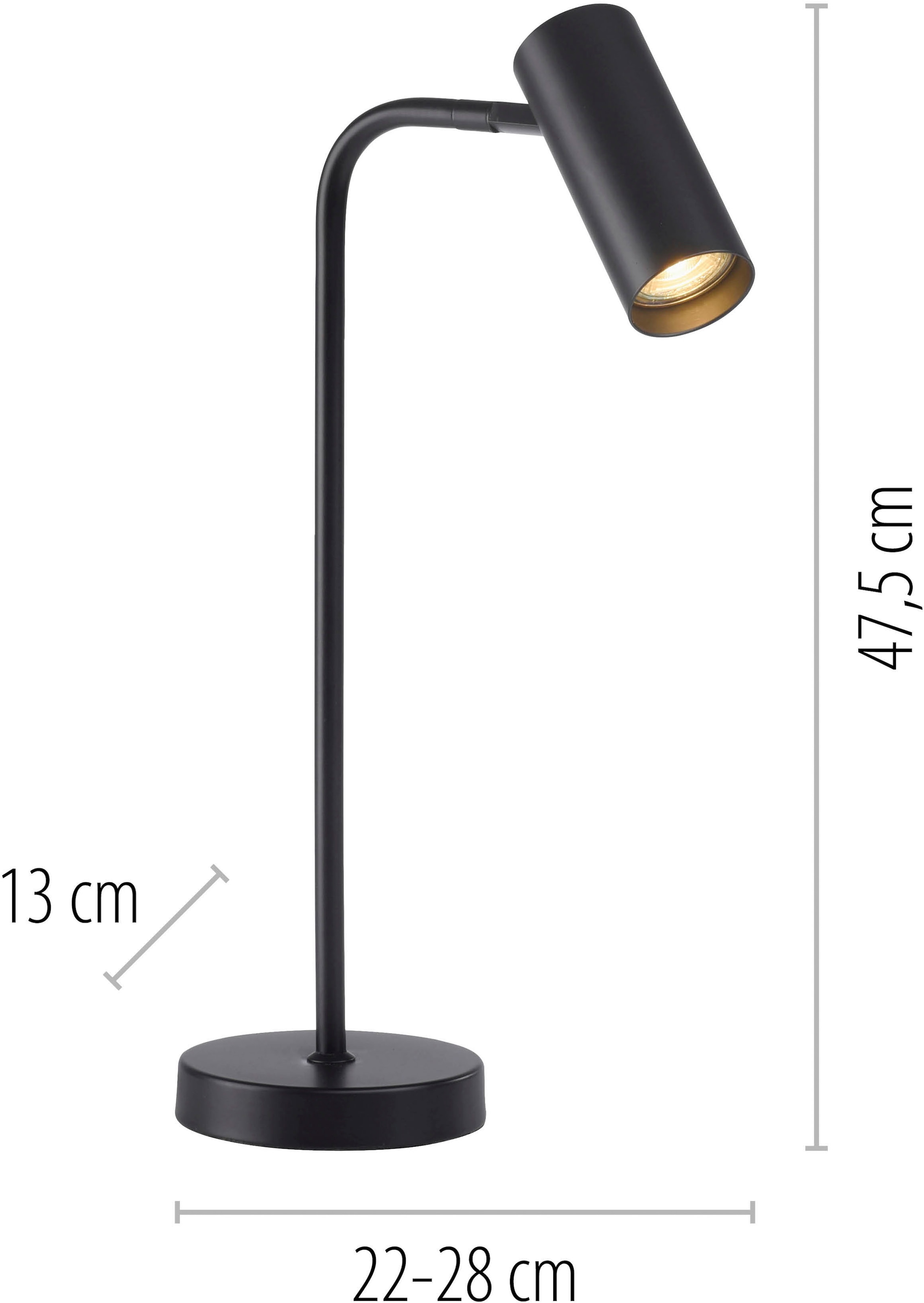 SCHÖNER WOHNEN-Kollektion LED Tischleuchte »RIK« GU10 1 Stk. Warmweiß SCHÖNER WOHNEN Kollektion, dreh- und schwenkbar