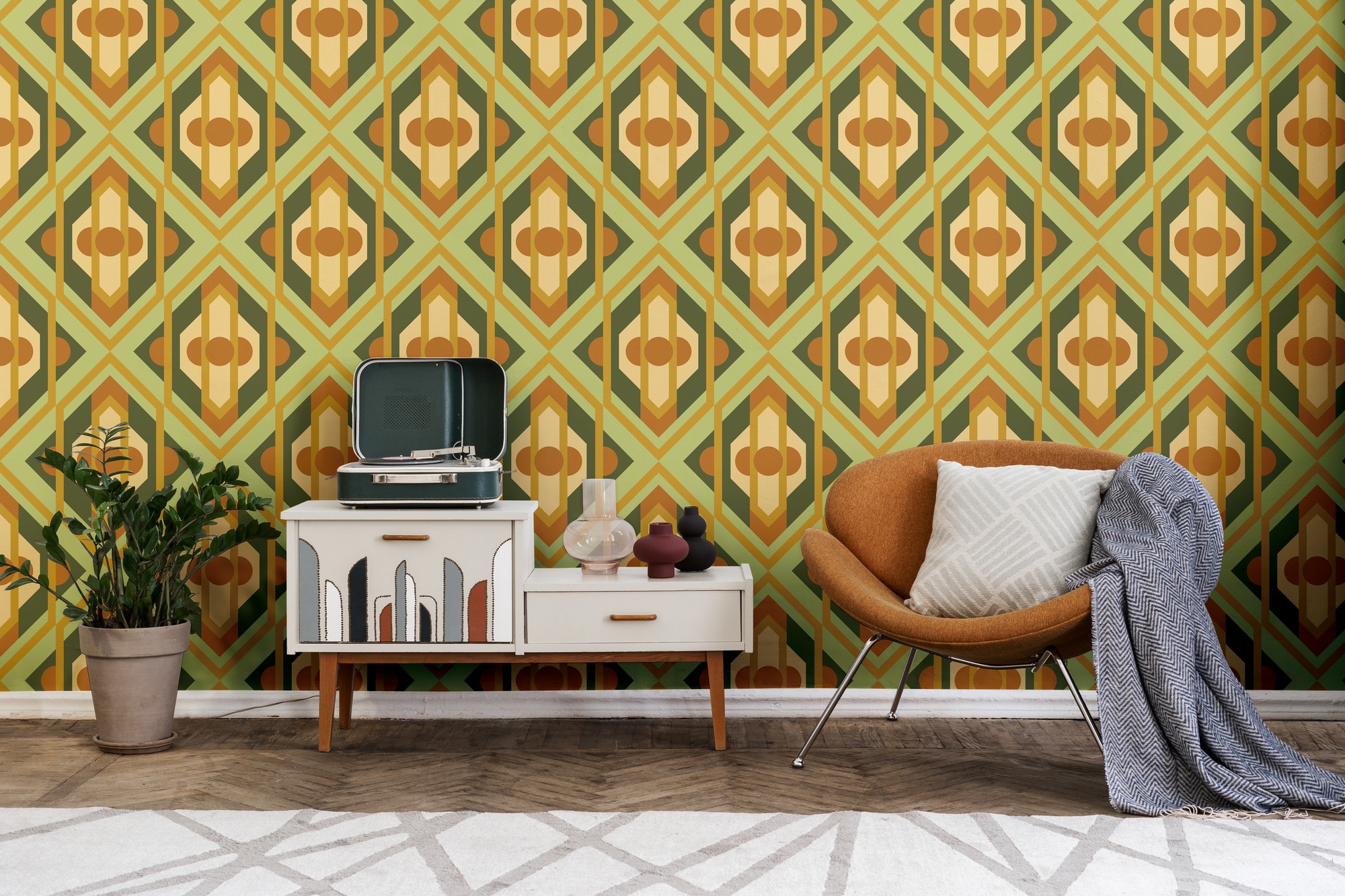A.S. Création Vliestapete »Retro Chic 3D-Tapete Mustertapete Grafik 3D«, matt, Vliestapete Kunst für Schlafzimmer Küche Wohnzimmer 3D Design modern