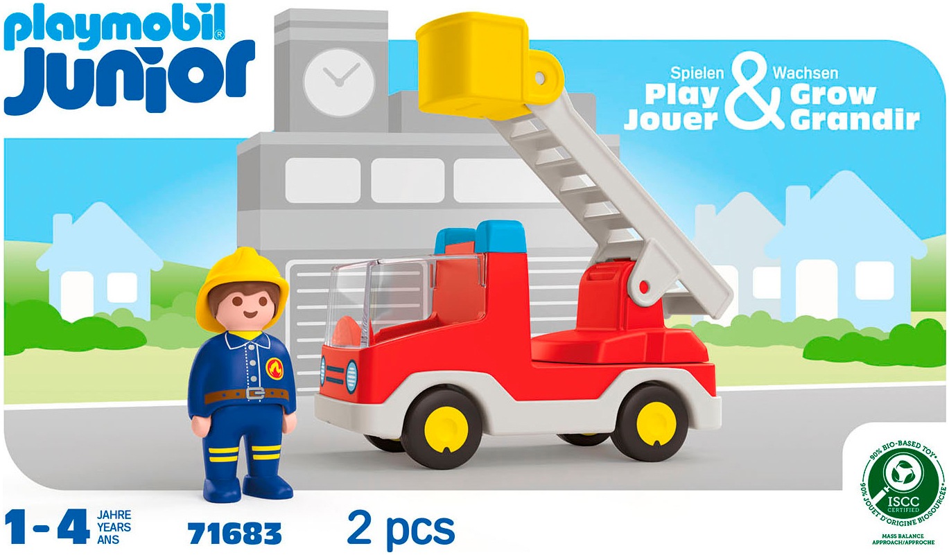 Playmobil® Konstruktions-Spielset »Feuerwehrleiterfahrzeug (71683), JUNIOR« Made in Europe