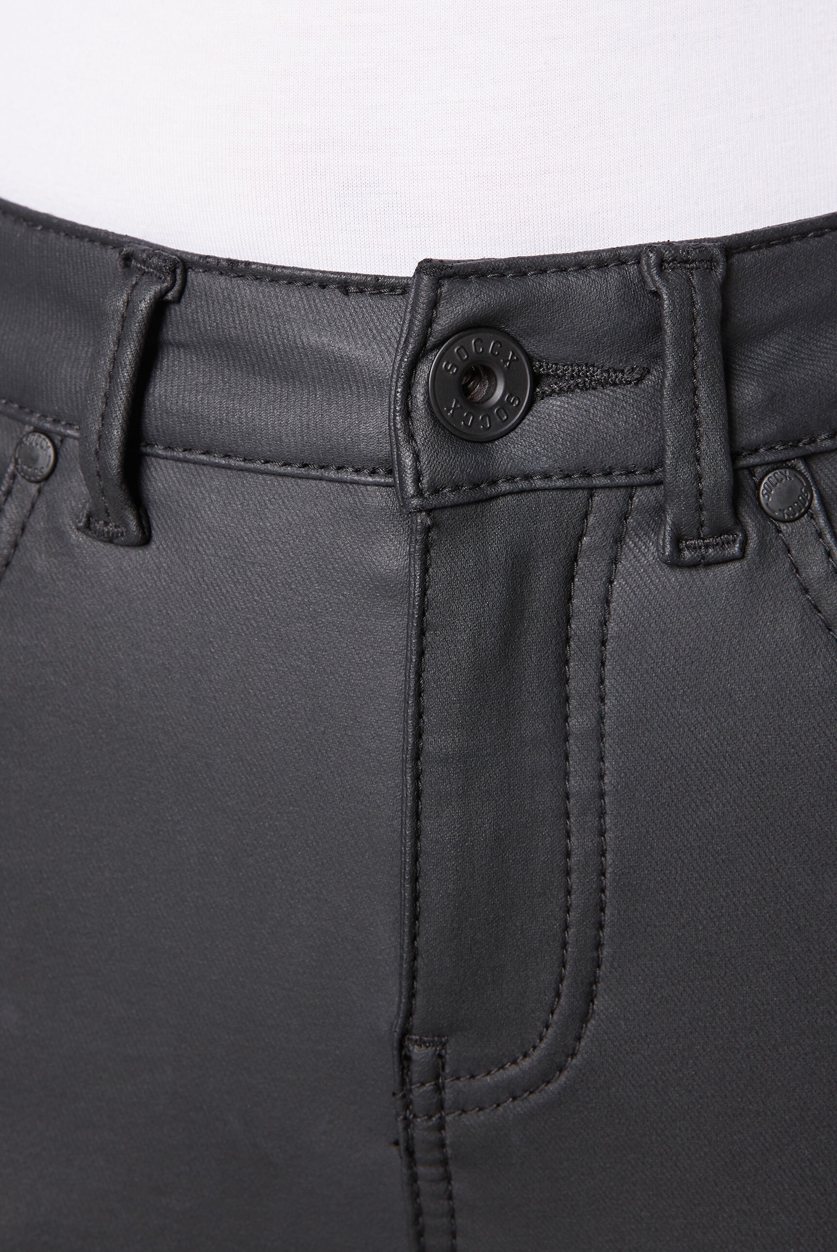SOCCX Slim-fit-Jeans, in coolem Leder-Look