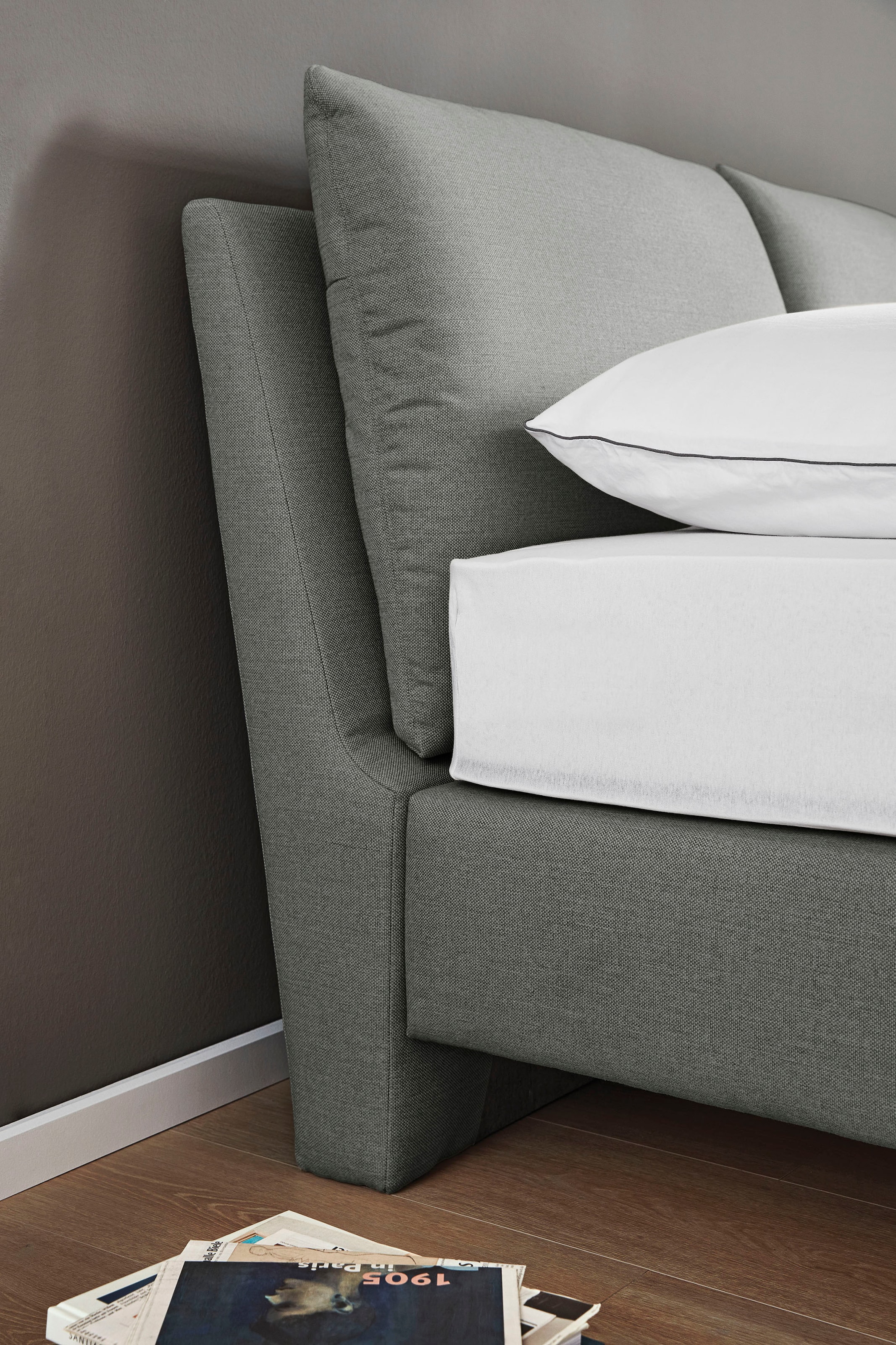 Birkenstock Boxspringbett »Linz«, mit Kopfteil in Kissenoptik
