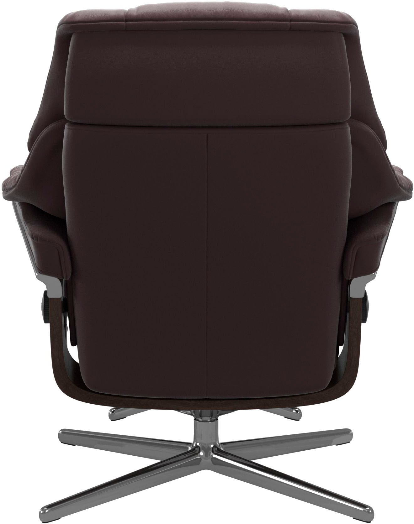 Stressless® Relaxsessel »Reno«, (Set, Relaxsessel mit Hocker), mit Hocker, mit Cross Base, Größe S, M & L, Holzakzent Wenge