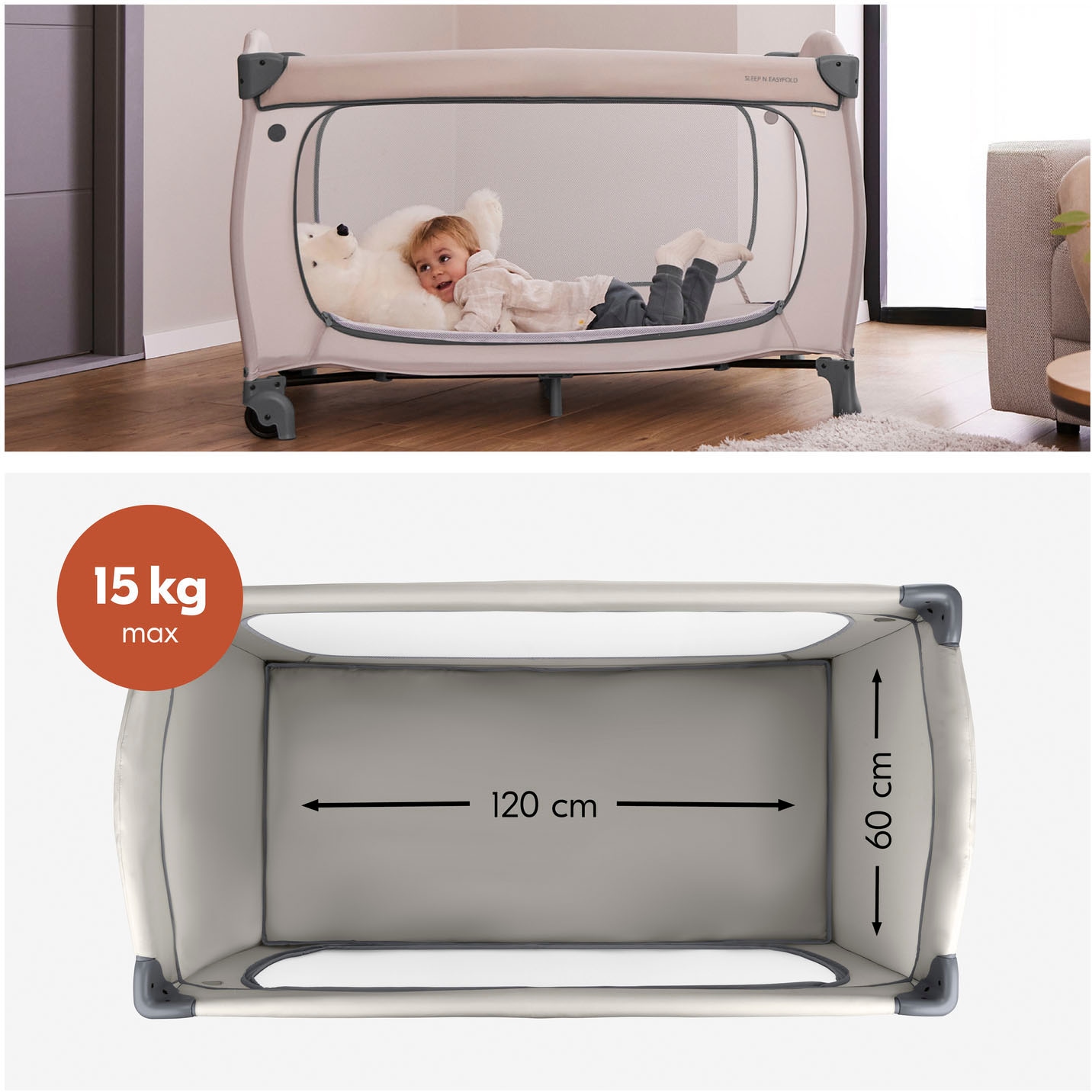 Hauck Baby-Reisebett »Sleep N Easyfold« Vorderausstieg; inkl. Transporttasche