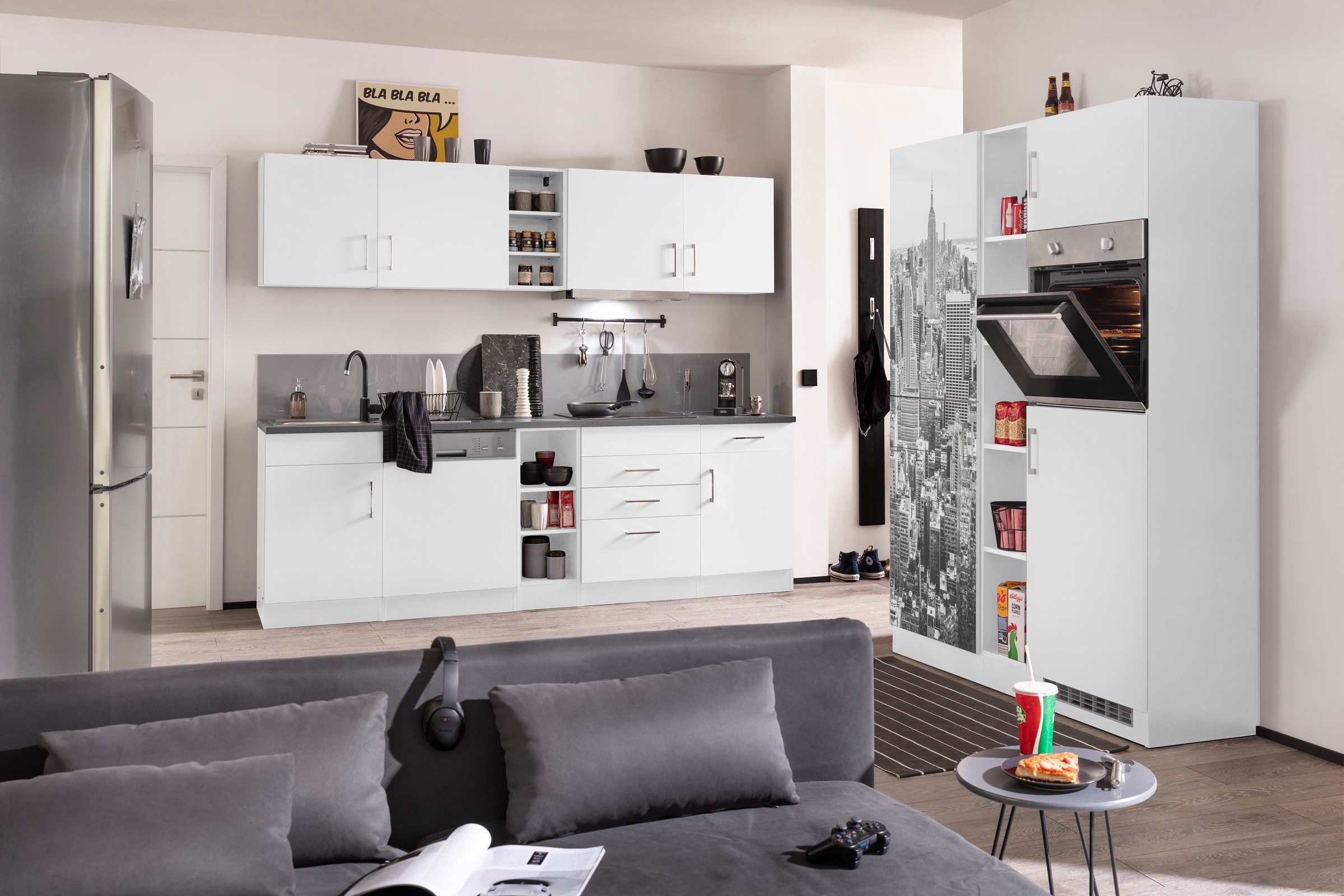 KOCHSTATION Küchenzeile »KS-Paris«, mit E-Geräten, Breite 400 cm günstig online kaufen