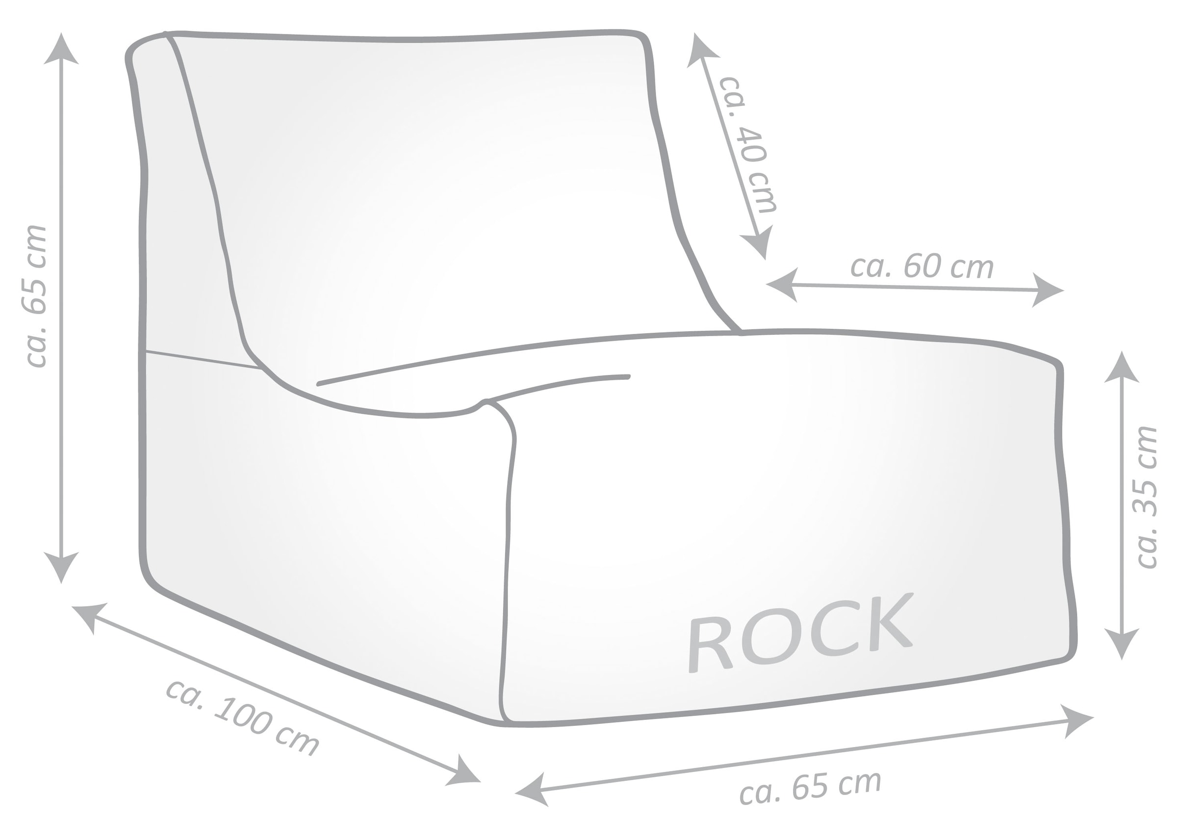 Magma Heimtex Sitzsack »Rock SOFTY«, (1 St.)