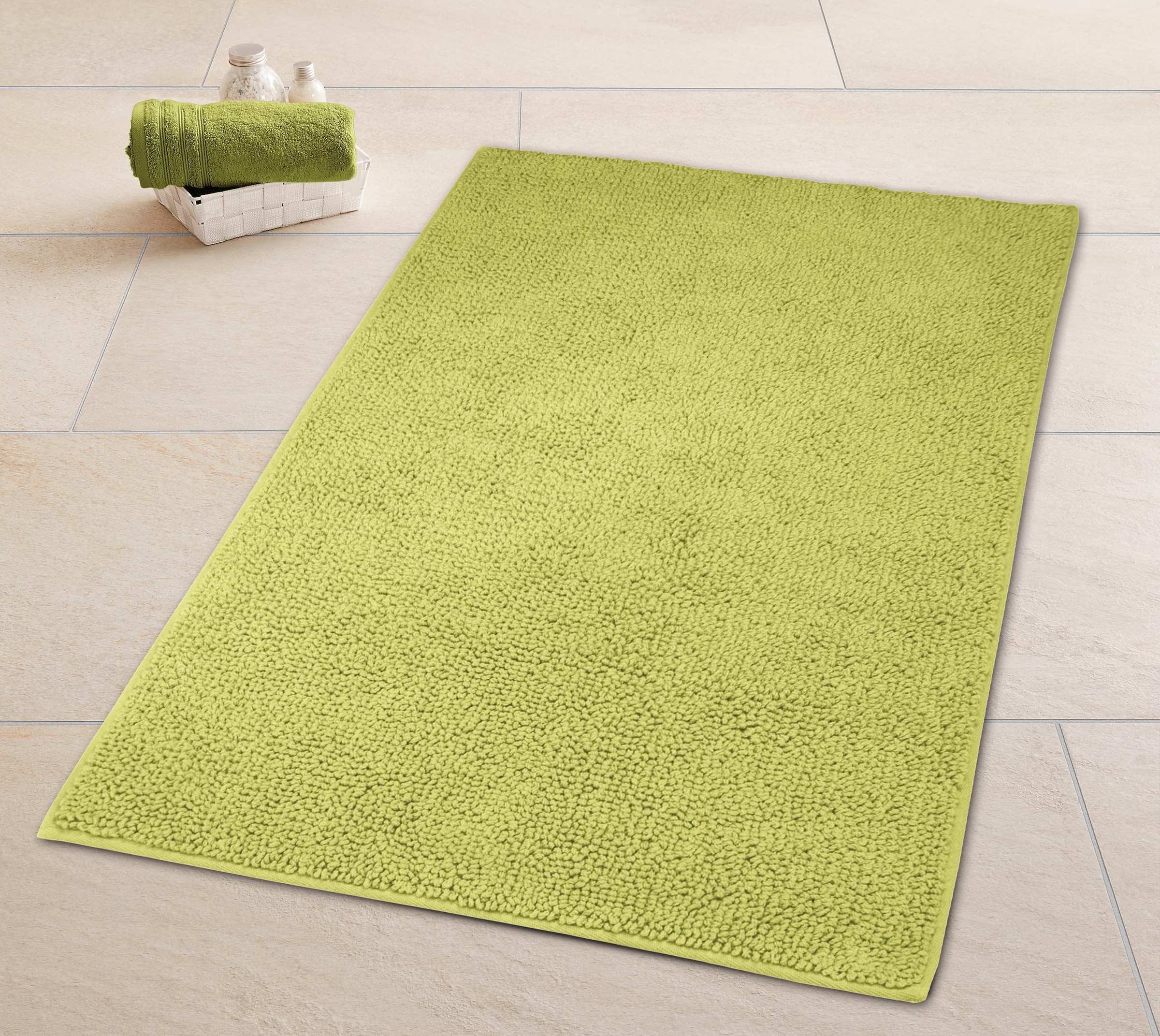 Kleine Wolke Badematte »»Chrissy«« Höhe 12 mm beidseitig nutzbar | fußbodenheizungsgeeignet Badteppich, Uni Farben