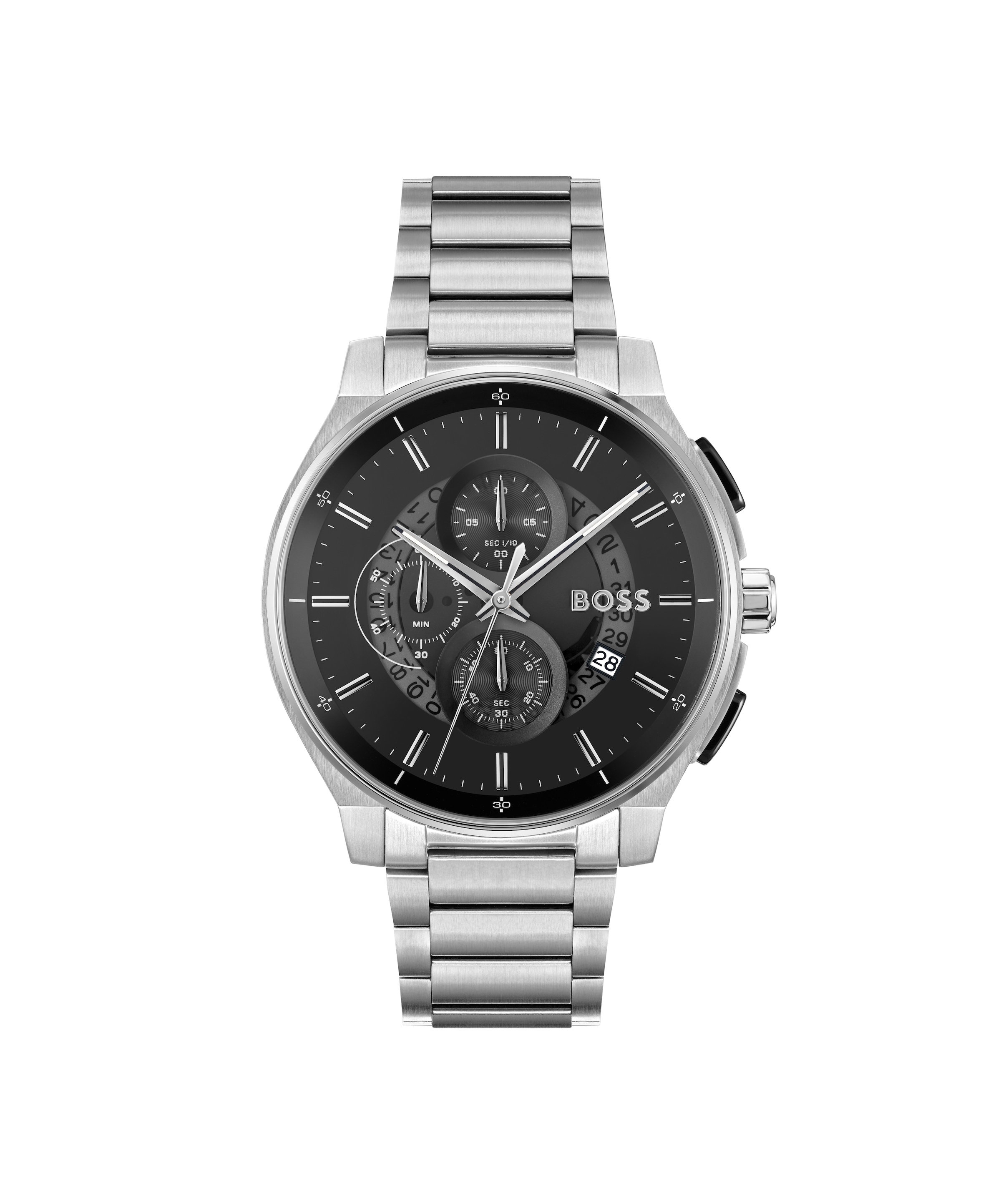 BOSS Chronograph »PEAK 2.0« Quarzuhr, Armbanduhr, Herrenuhr, Edelstahlarmband, analog, Tag