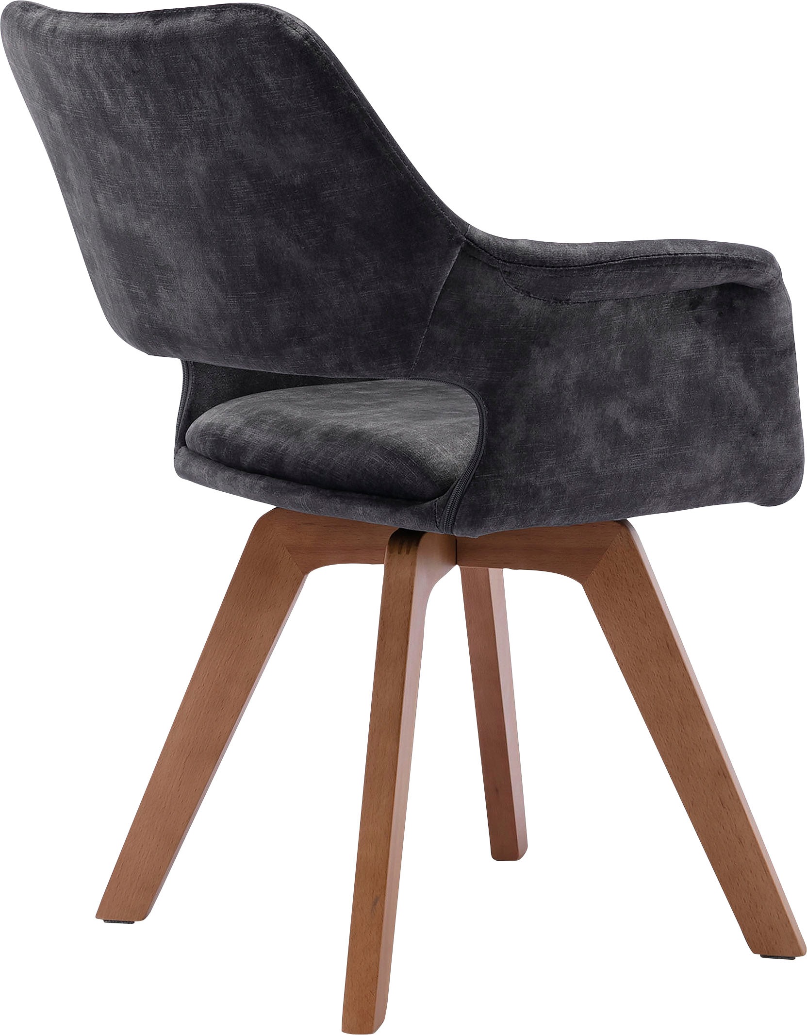byLIVING Esszimmerstuhl »Klara«, (Set), 2 St., Samtstoff Velvet, 2er-Set, gepolstert mit hochwertigem Vintage-Samt, 360 Grad drehbar