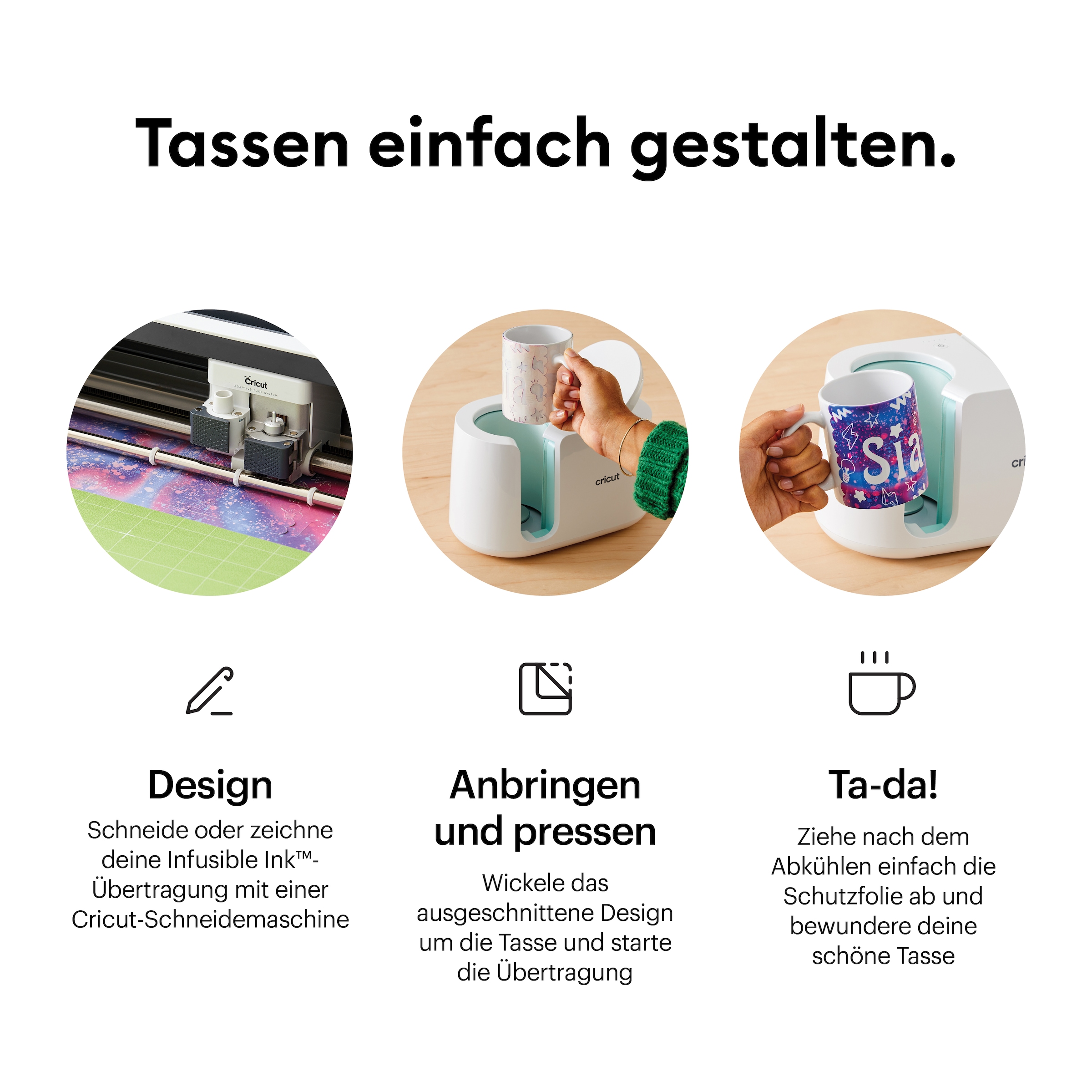Cricut Transferpresse »Cricut Mug Press Starter Bundle« Tassenpresse mit Zubehör für personalisierte Tassen