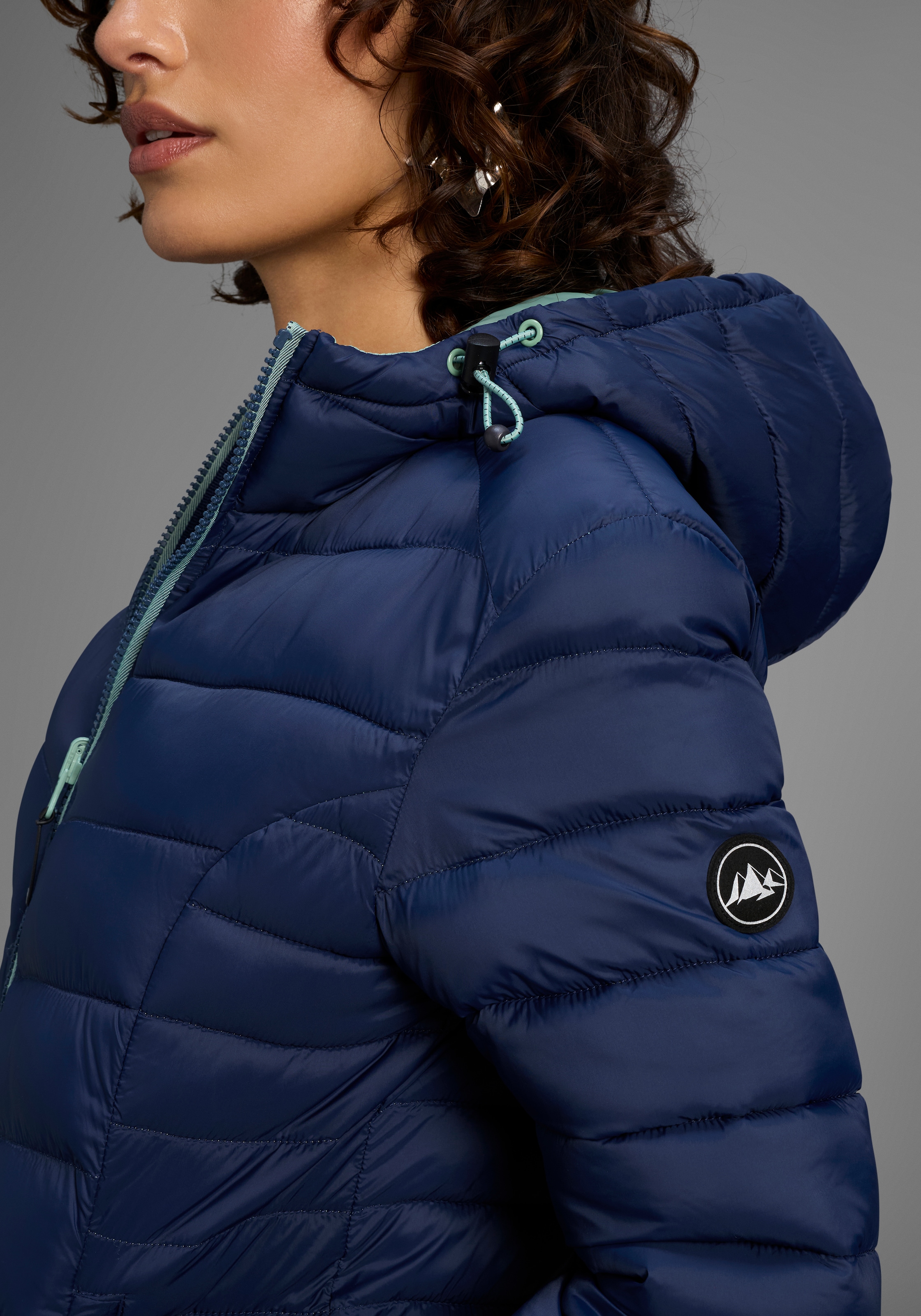 Polarino Steppjacke mit Kapuze Übergangsjacke für kühle Tage,  aus leichtem Webmaterial
