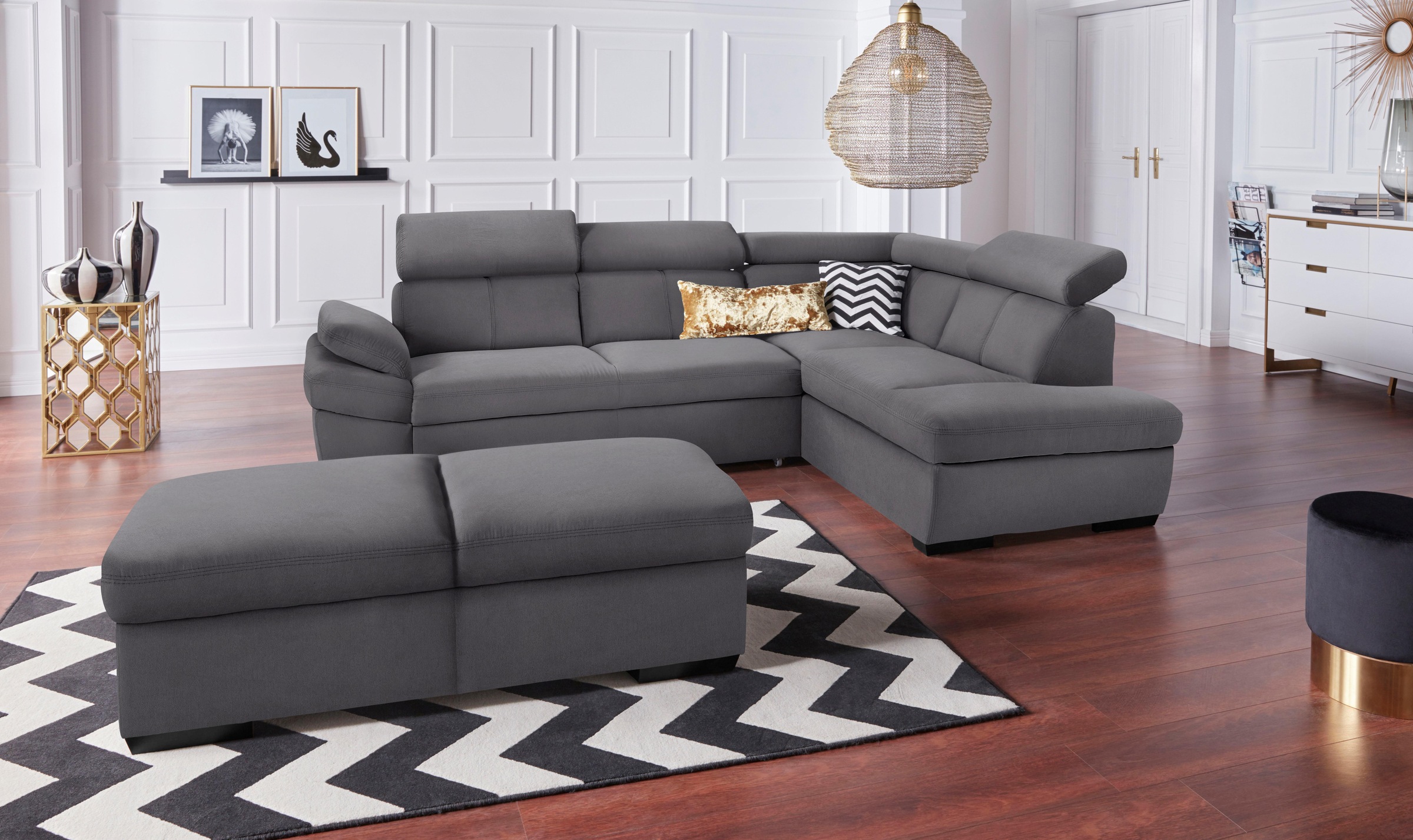 exxpo - sofa fashion Ecksofa »Salerno, klassisch modernes Funktionssofa, ho günstig online kaufen