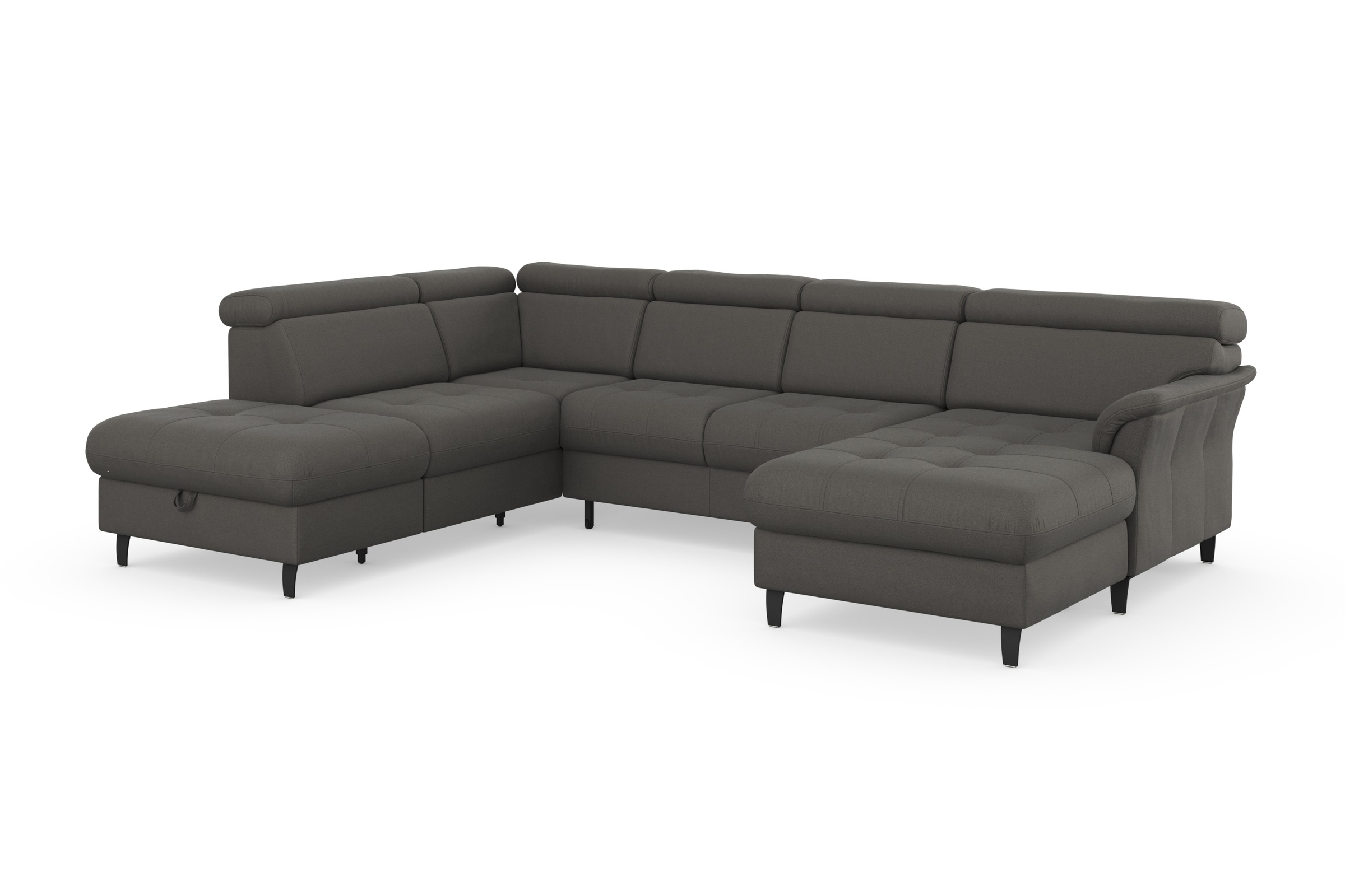 sit&more Wohnlandschaft »Marano U-Form«, inklusive Kopfteilverstellung, wahlweise mit Bettfunktion, Bettkasten
