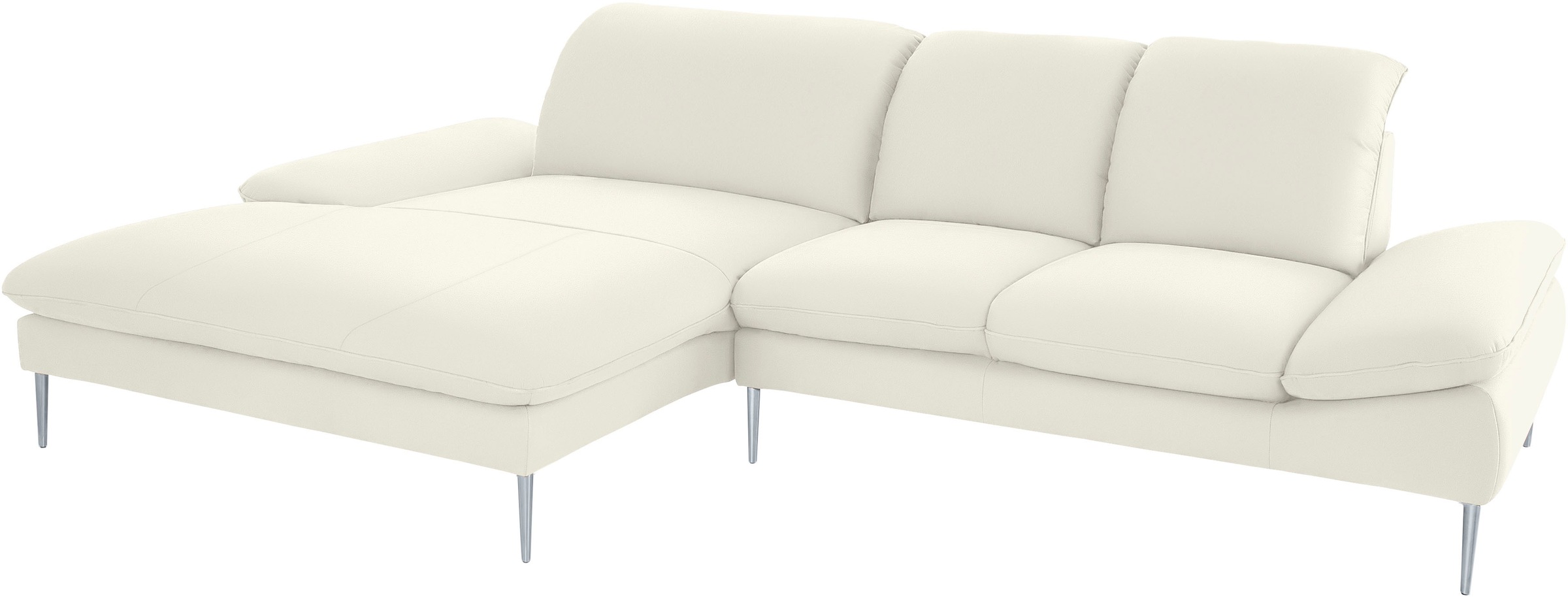 W.SCHILLIG Ecksofa »enjoy&MORE, Designsofa, elegant und bequem, L-Form«, mit Sitztiefenverstellung, Füße silber matt, Breite 310 cm