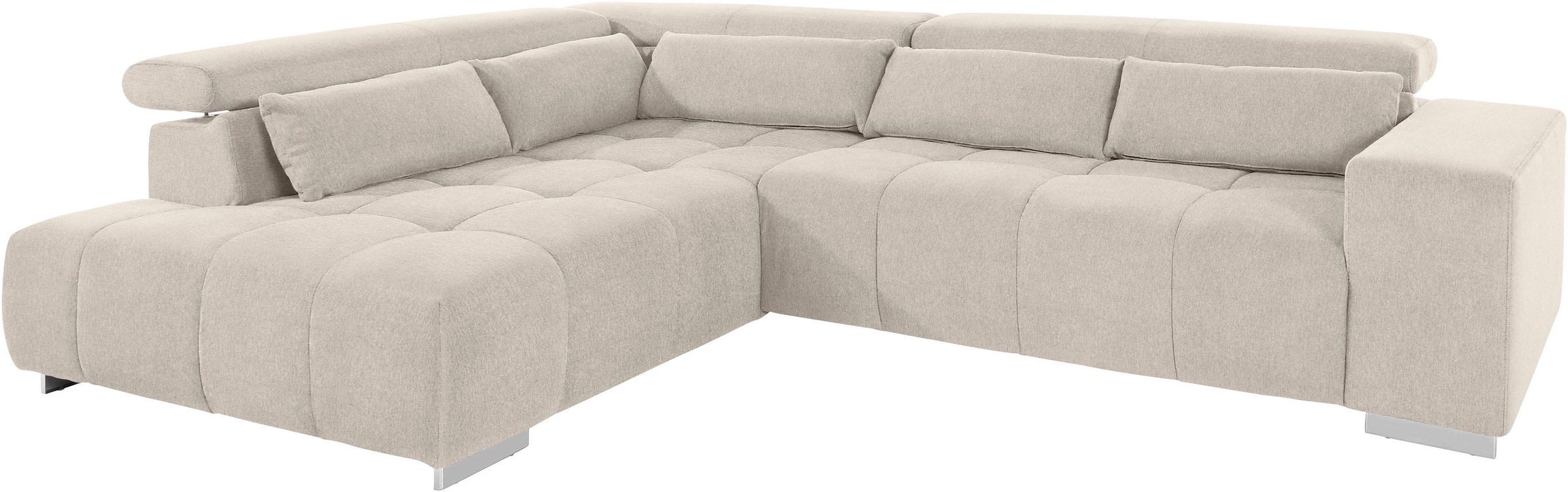 COTTA Ecksofa »Orion L-Form«, mit Kopfteilverstellung & 5 Nierenkissen