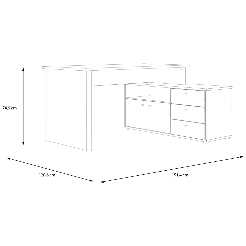 FORTE Eckschreibtisch »Tempra«