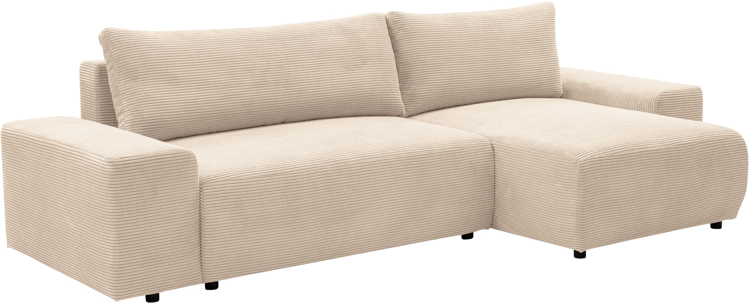 WERK2 Ecksofa »Amsterdam mit Bett & Bettkasten, viel Platz, bequem, Breite 300cm« Cord, L-Form, XXL, Schlaffunktion, Bettkasten