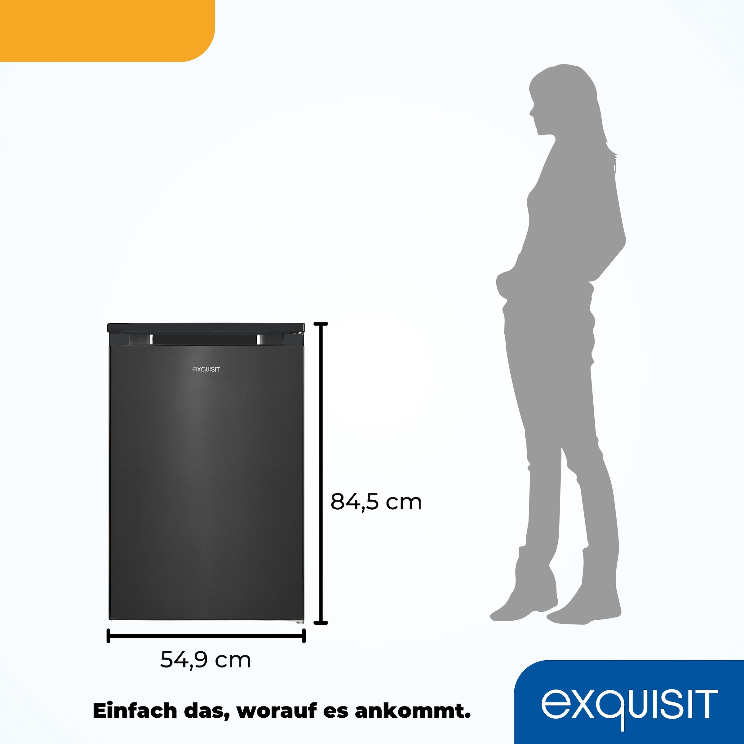 exquisit Kühlschrank KS15-4-051C inoxlook-az »KS15-4-051C inoxlook-az« 84,5 cm hoch 54,9 cm breit