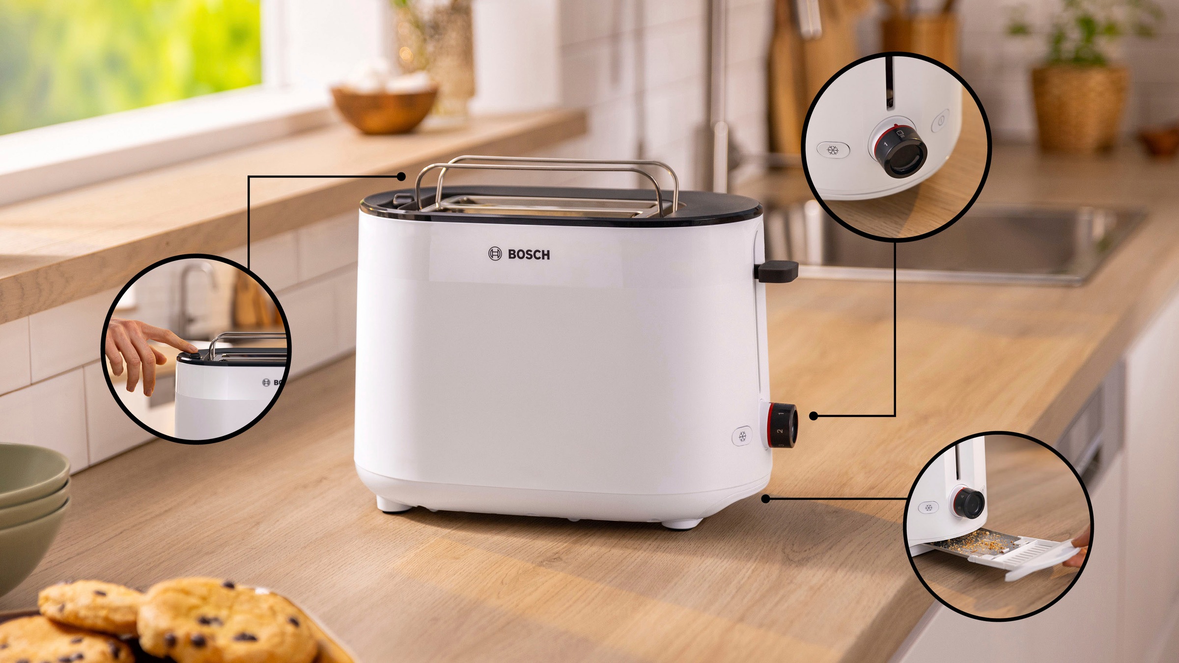 BOSCH Toaster »MyMoment TAT2M121« 2 Schlitze für 2 Scheiben 950 W integrier günstig online kaufen
