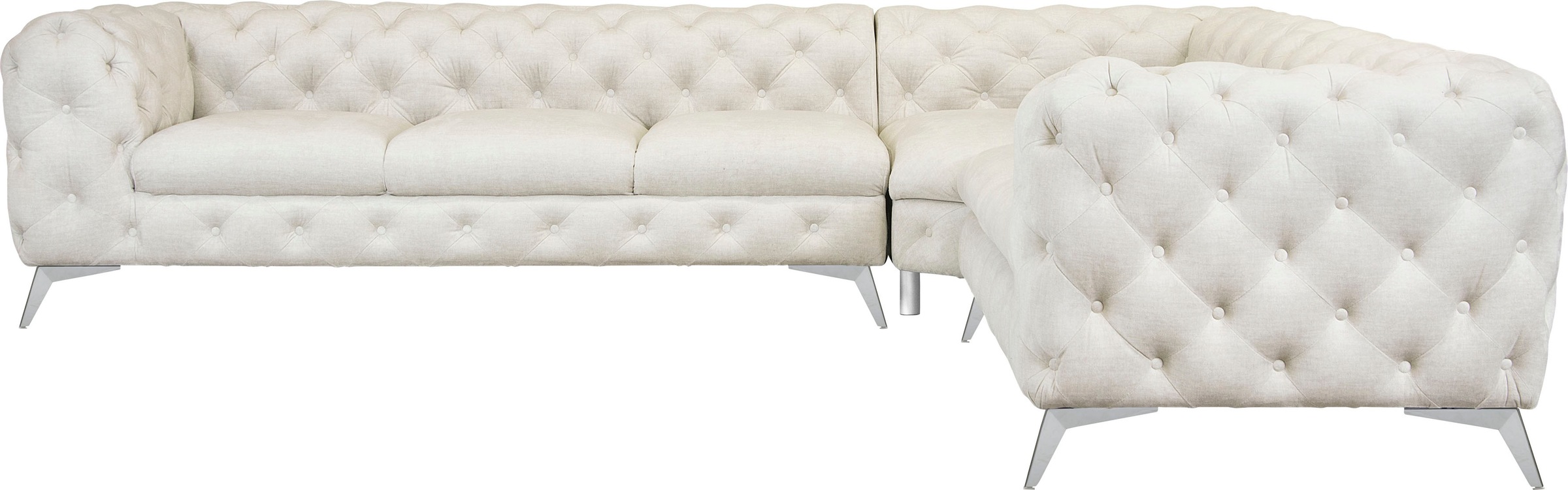 Home affaire Chesterfield-Sofa »Ecksofa GLYNIS L-Form mit Wellenunterfederu günstig online kaufen