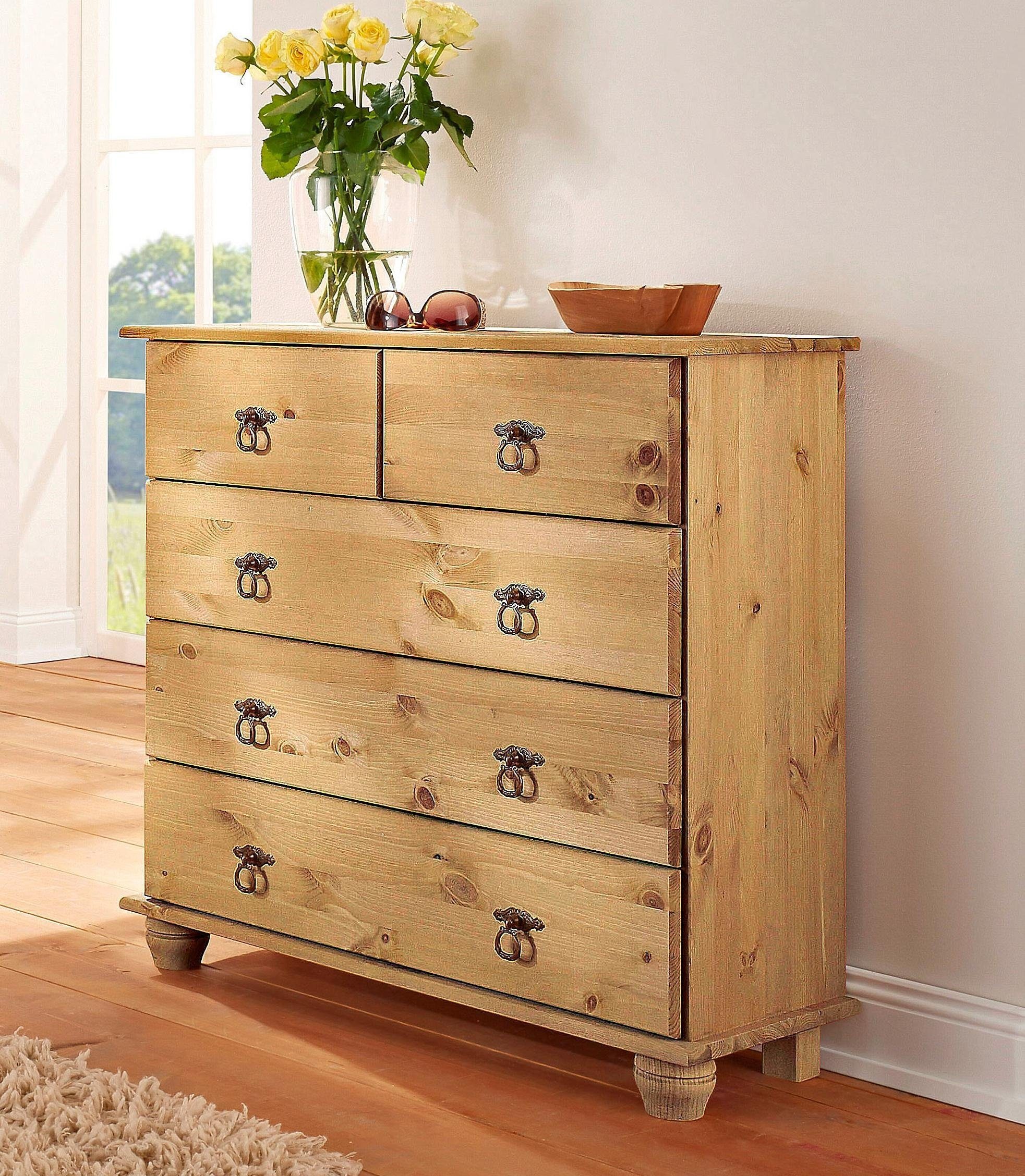 Home affaire Kommode »Finca« aus massivem Kiefernholz, mit Schubladen für S günstig online kaufen