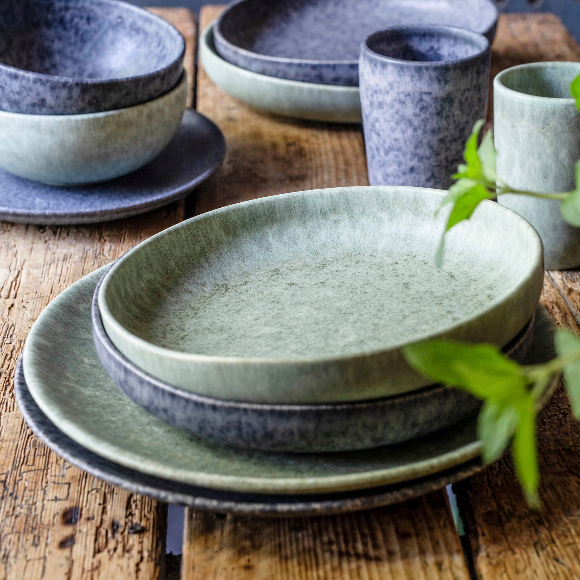 gipfelstück Kombiservice »Geschirr-Set, Service« Scandi-Style, jedes Stück ein Unikat, 16 Teile, für 4 Personen