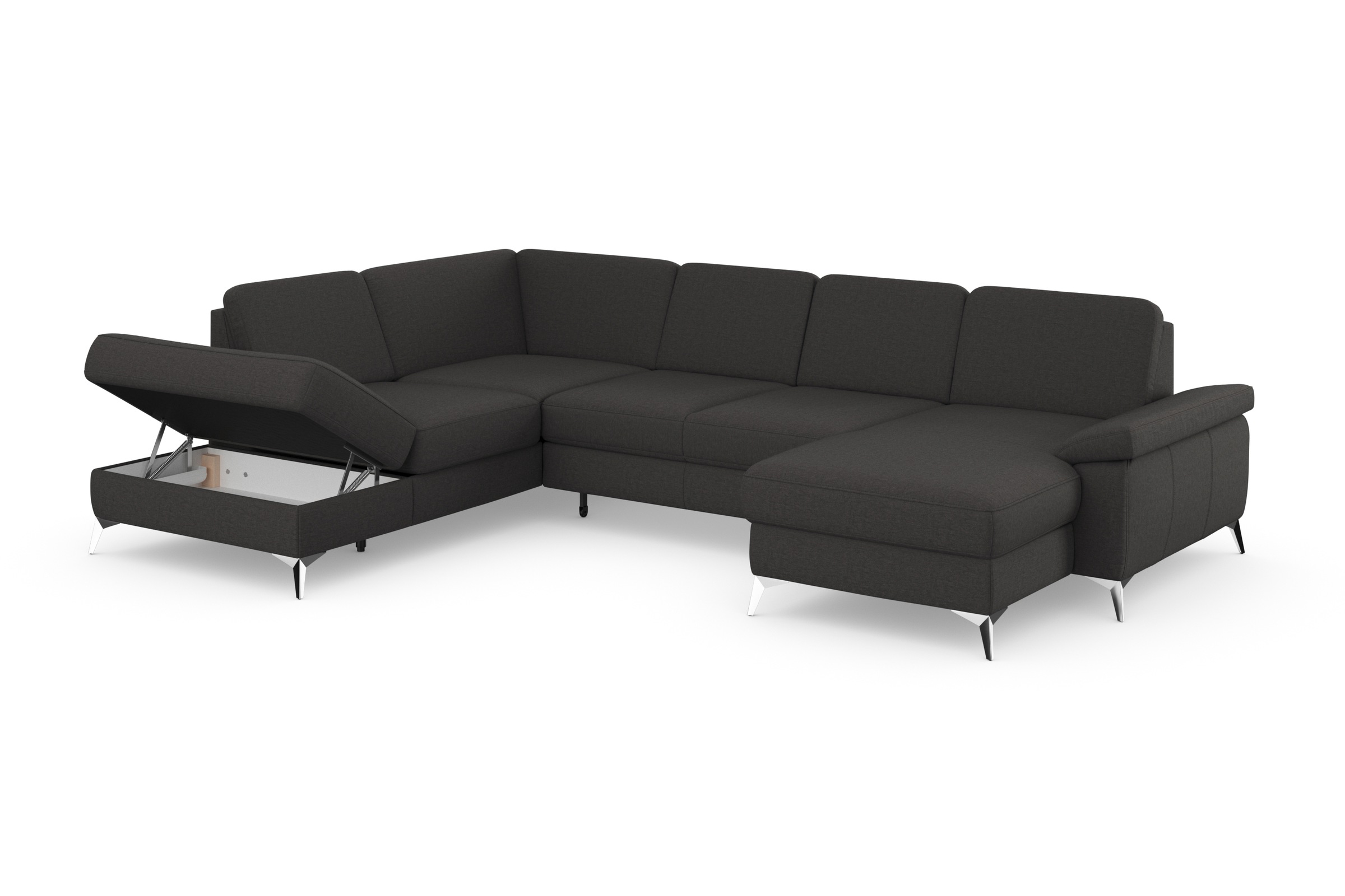 sit&more Wohnlandschaft »Padua U-Form«, inklusive Sitztiefenverstellung, Armteilfunktion und Federkern