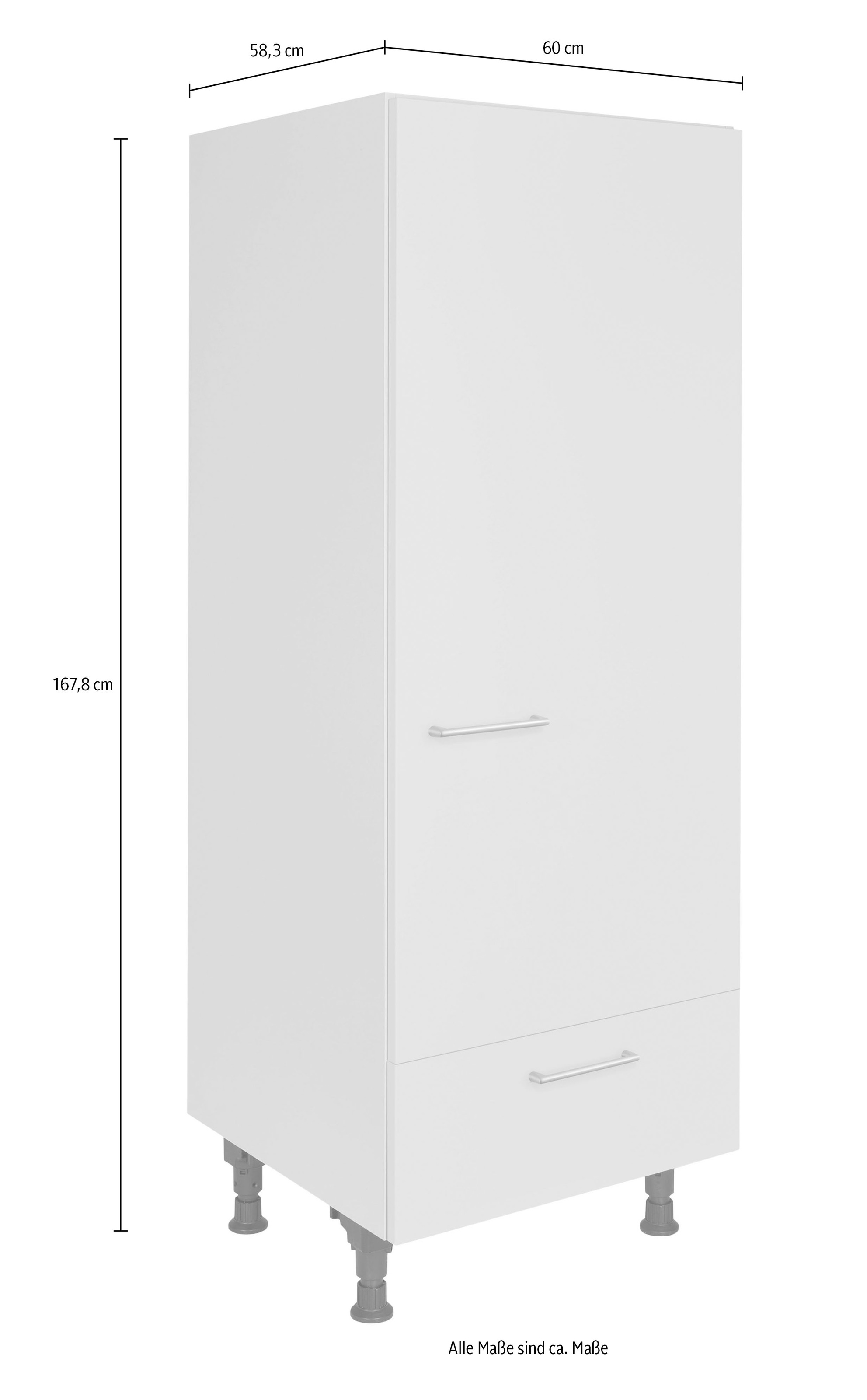 nobilia® Kühlumbauschrank »"Laser", Ausrichtung wählbar, mit Schubkasten,« vormontiert, Breite/Höhe: 60/167,8 cm