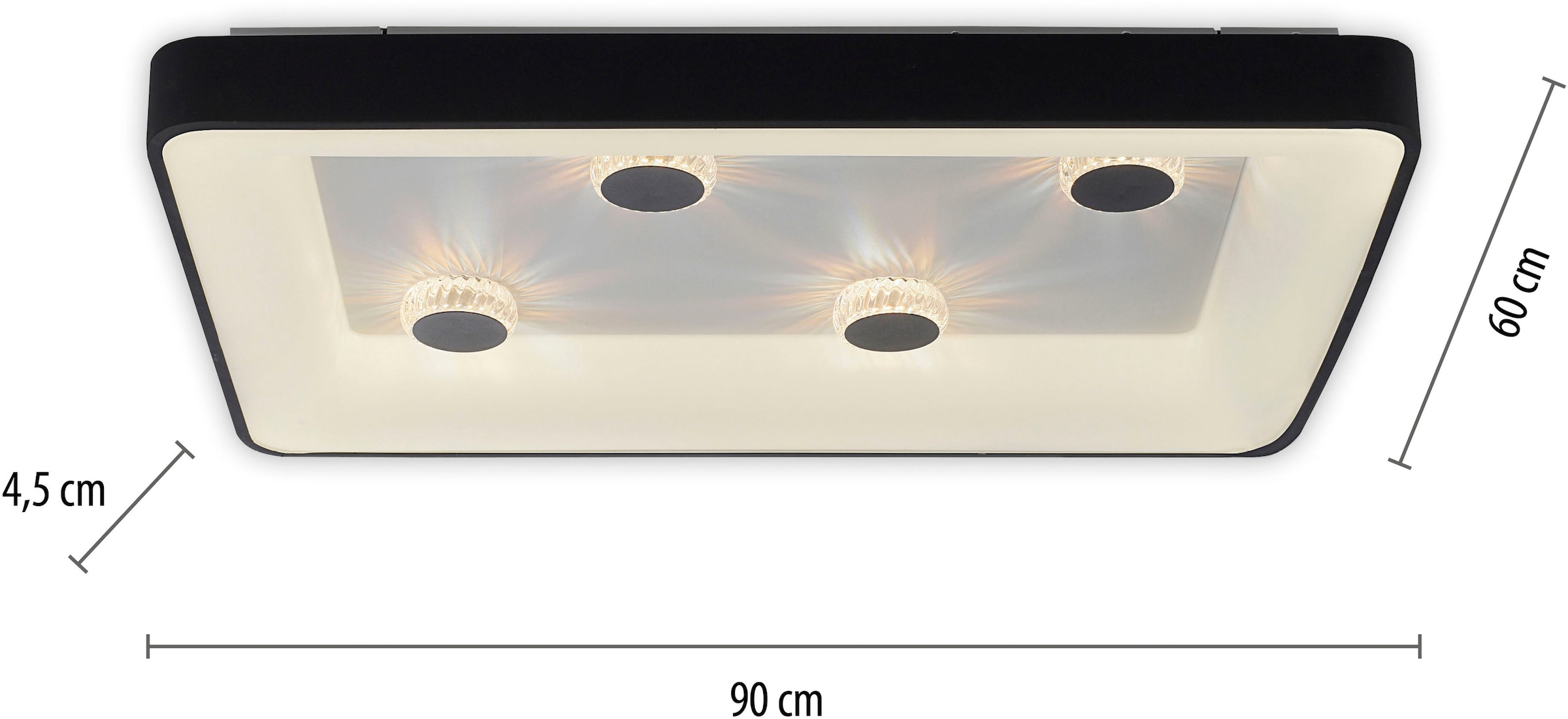 JUST LIGHT Deckenleuchte »VERTIGO« LED-Board 1 Stk. warmweiß - kaltweiß