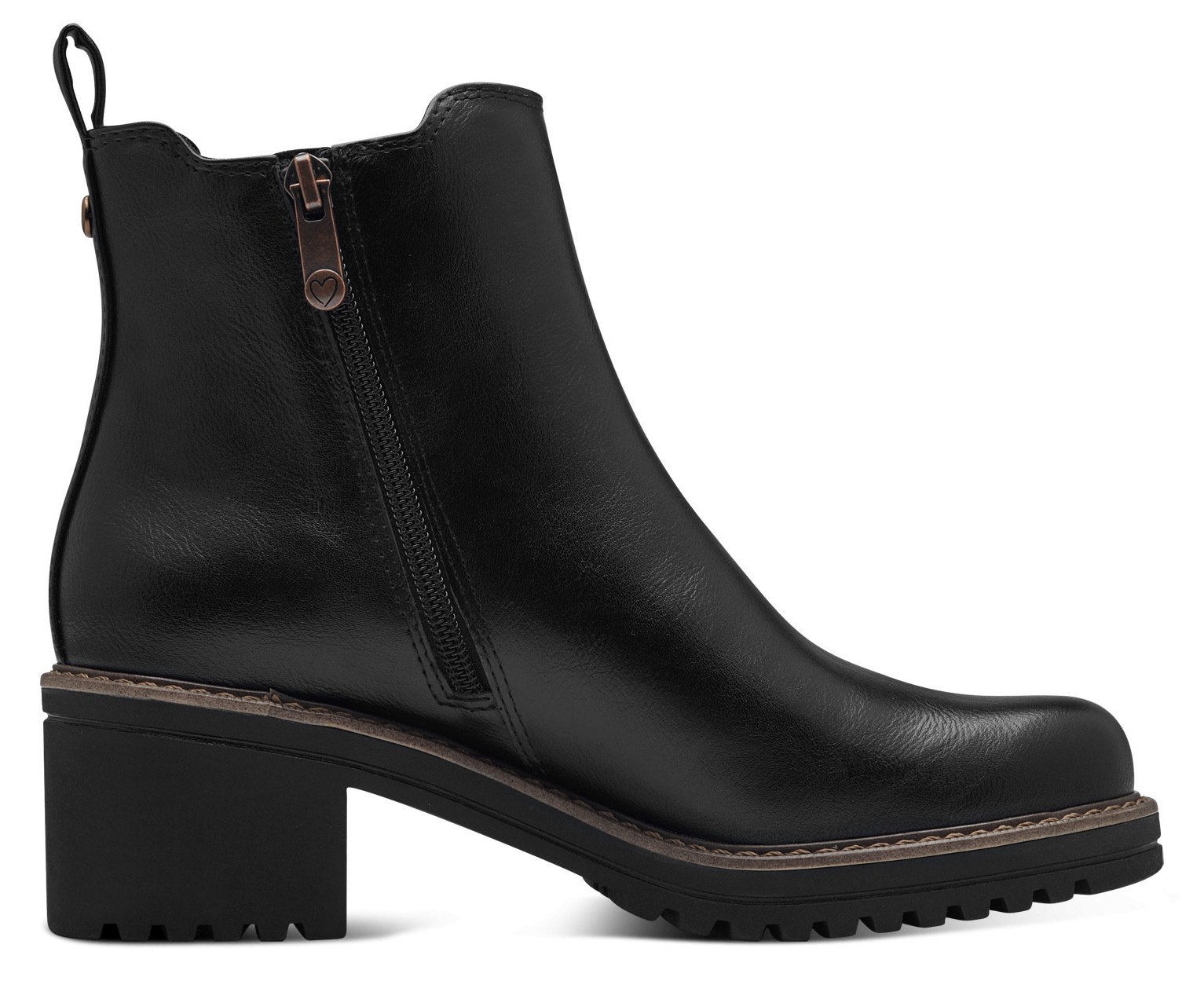 MARCO TOZZI Chelseaboots »LUTTER«, Blockabsatz, Stiefelette, Cunky Boots in veganer Verarbeitung