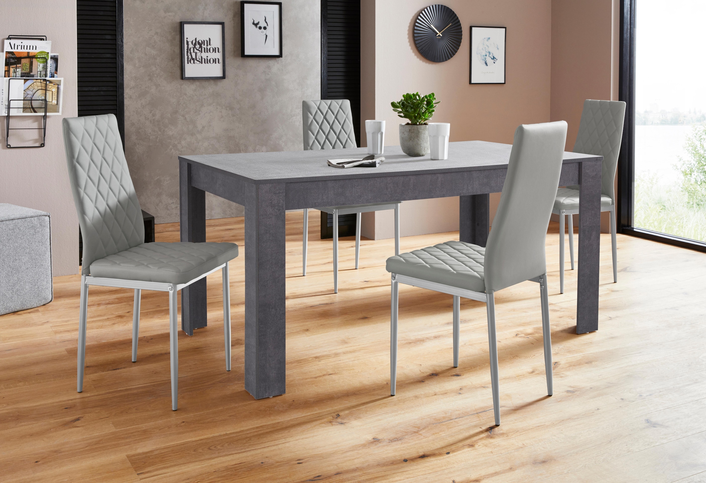 INOSIGN Essgruppe »Lynn160/Brooke« Set, 5 Stk. tlg. Tisch mit 4 Stühlen günstig online kaufen