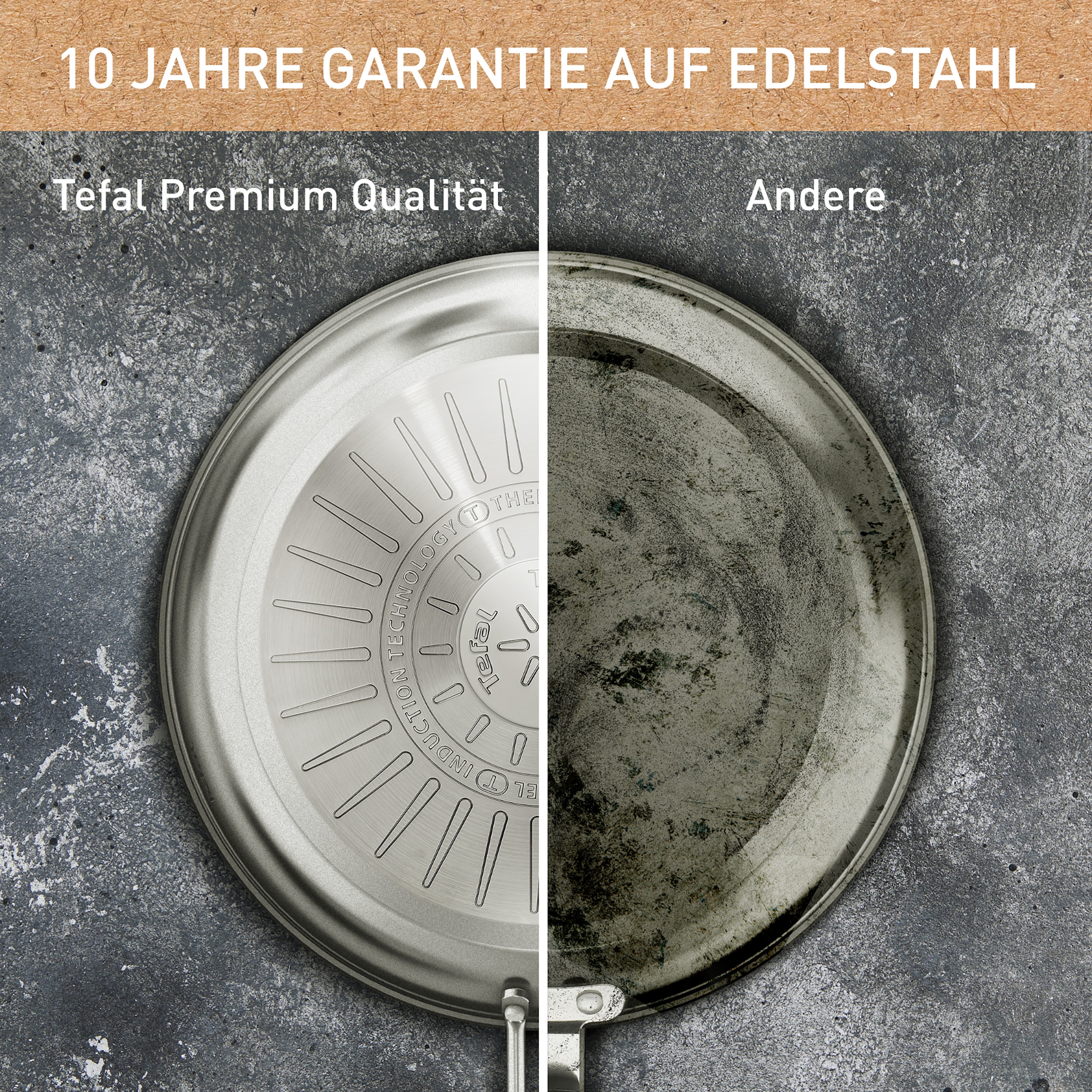 Tefal Bratpfanne »Nordica«, Edelstahl, (1 tlg.), Thermo-Signal-Technologie, minimalistisches Design, robuster Griff