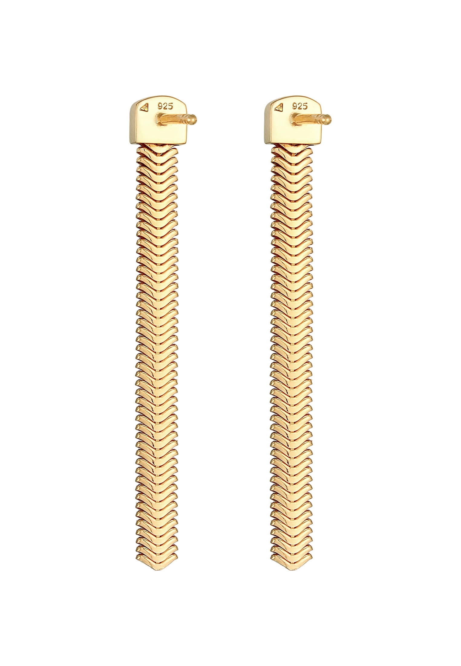Elli Premium Paar Ohrstecker »Hänger Kette Fischgräte Trend 925 Silber«