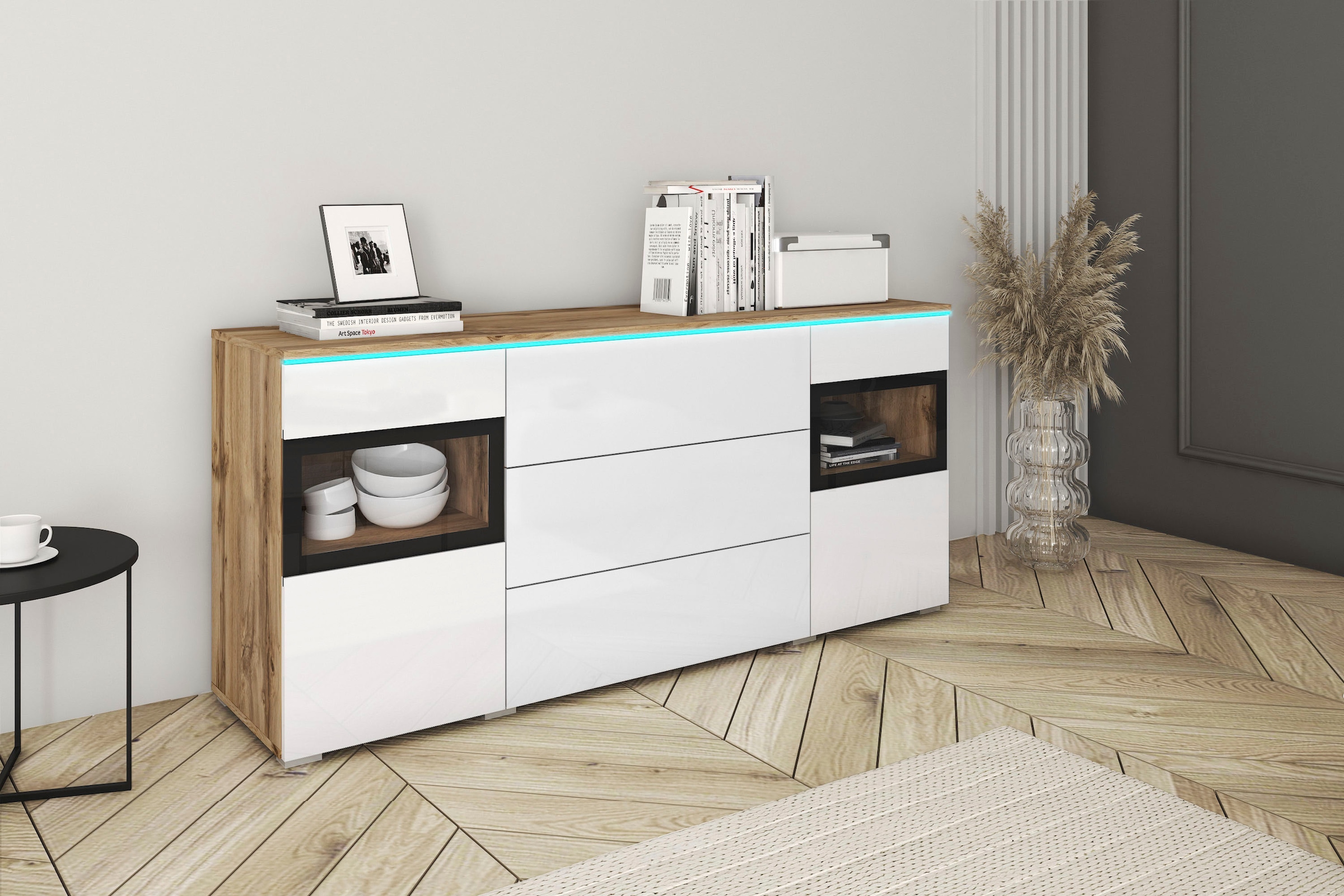 INOSIGN Sideboard »VERA«, moderne grifflose Kommode Breite 150 cm, Einlegeböden verstellbar